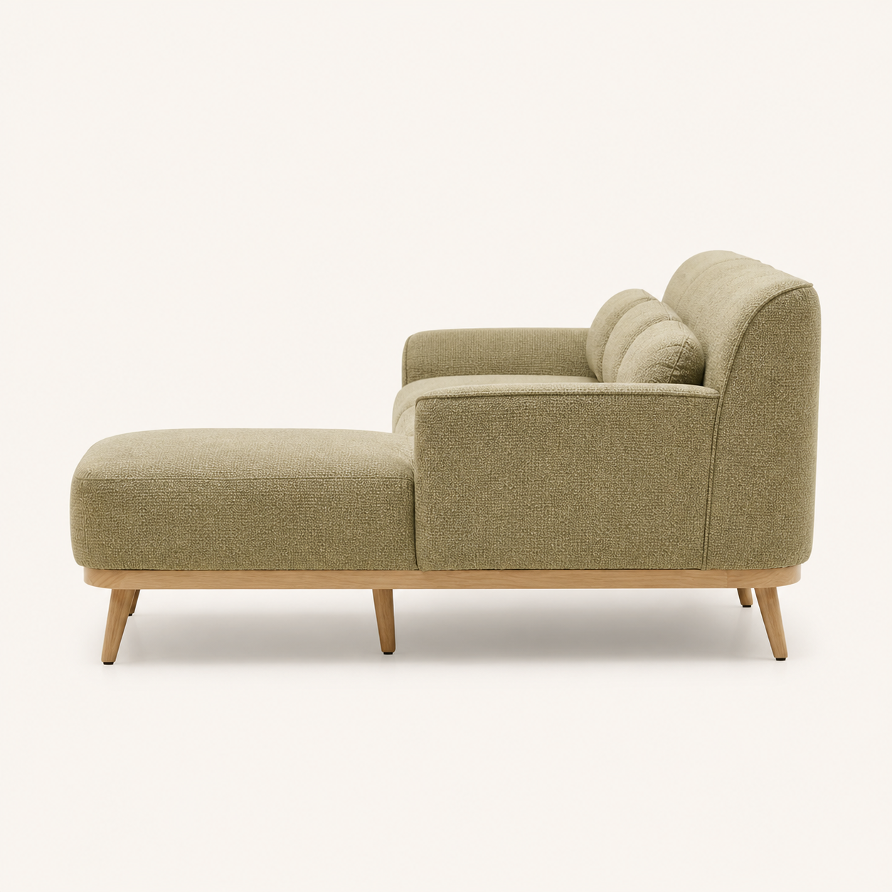 Solid Wood Sectional 105 inch Pistachio Facing Left plain background side