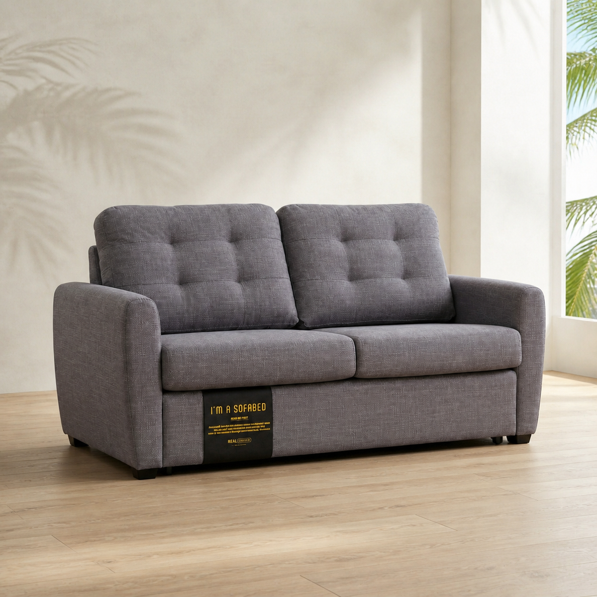 Rebecca Queen Size Sofa Bed in Gray clean product view
