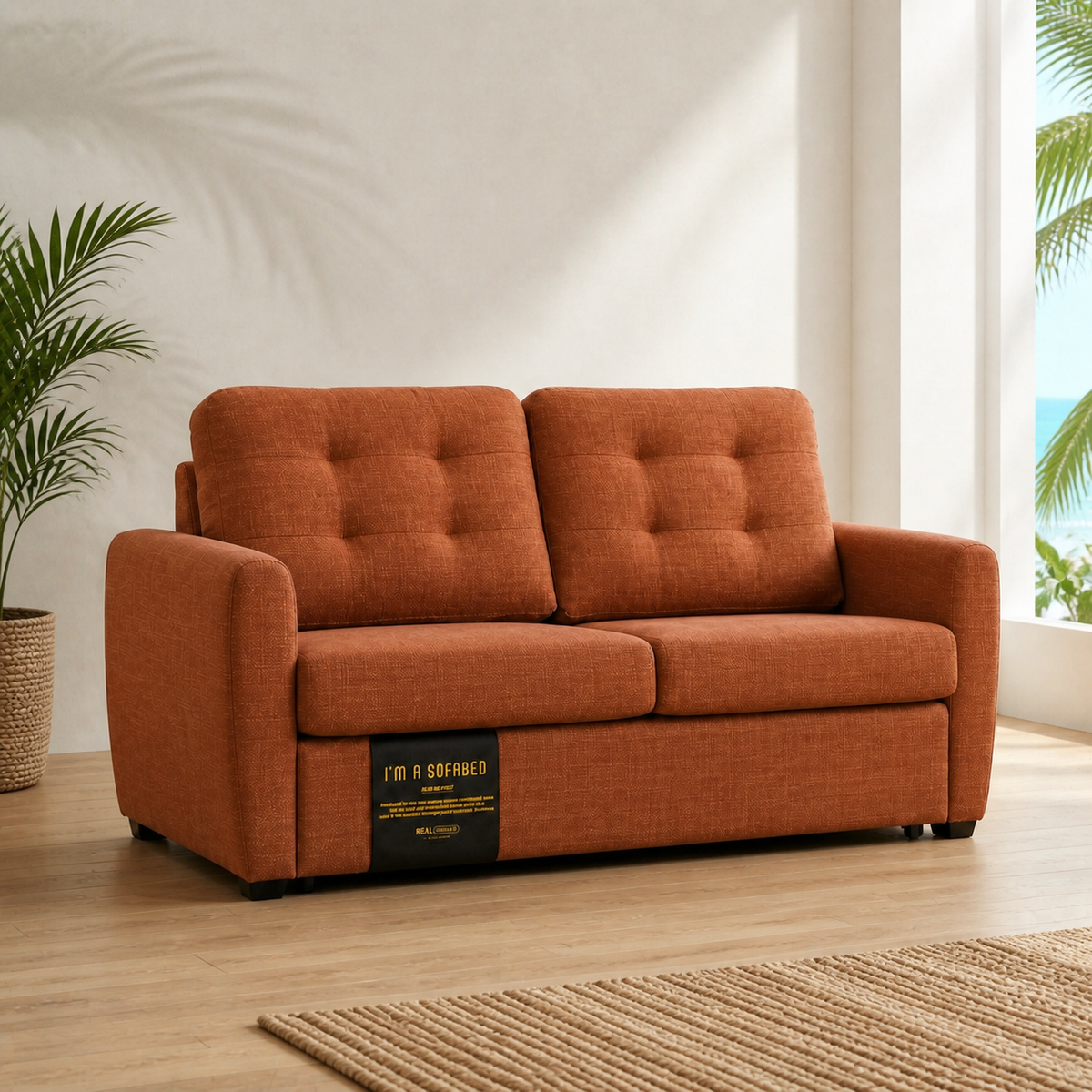 Rebecca Queen Size Sofa Bed Rustic clean product view