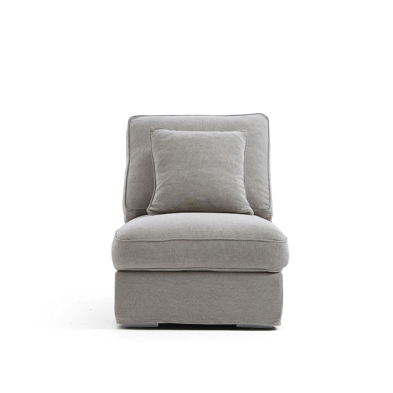 Chubby Armless Sofa Lemons & Me Grey Linen