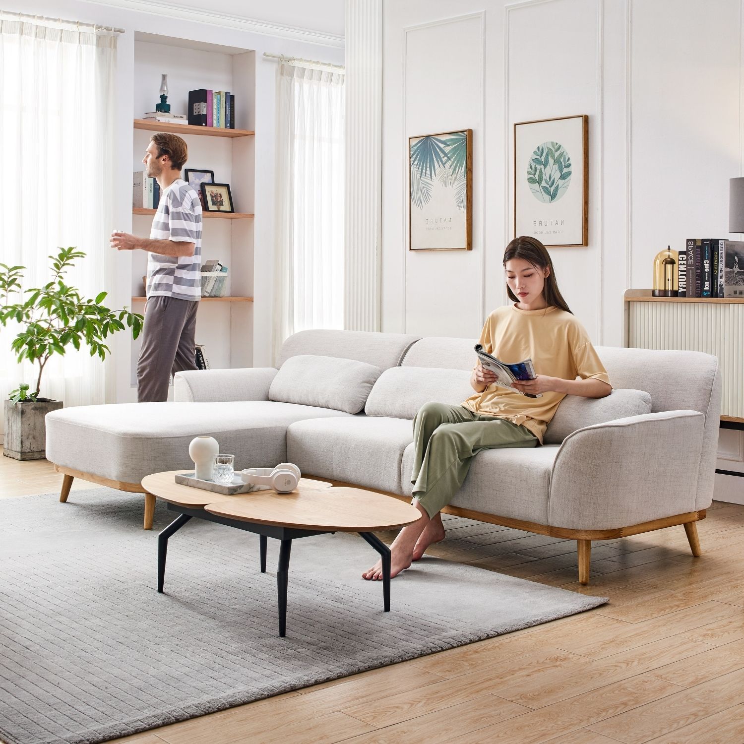 Solid Wood Sectional Sofa Valyou Furniture