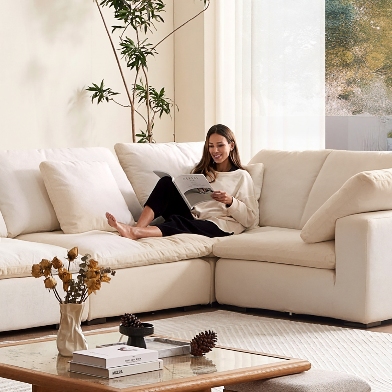 Malibu Cloud U Closed Sectional