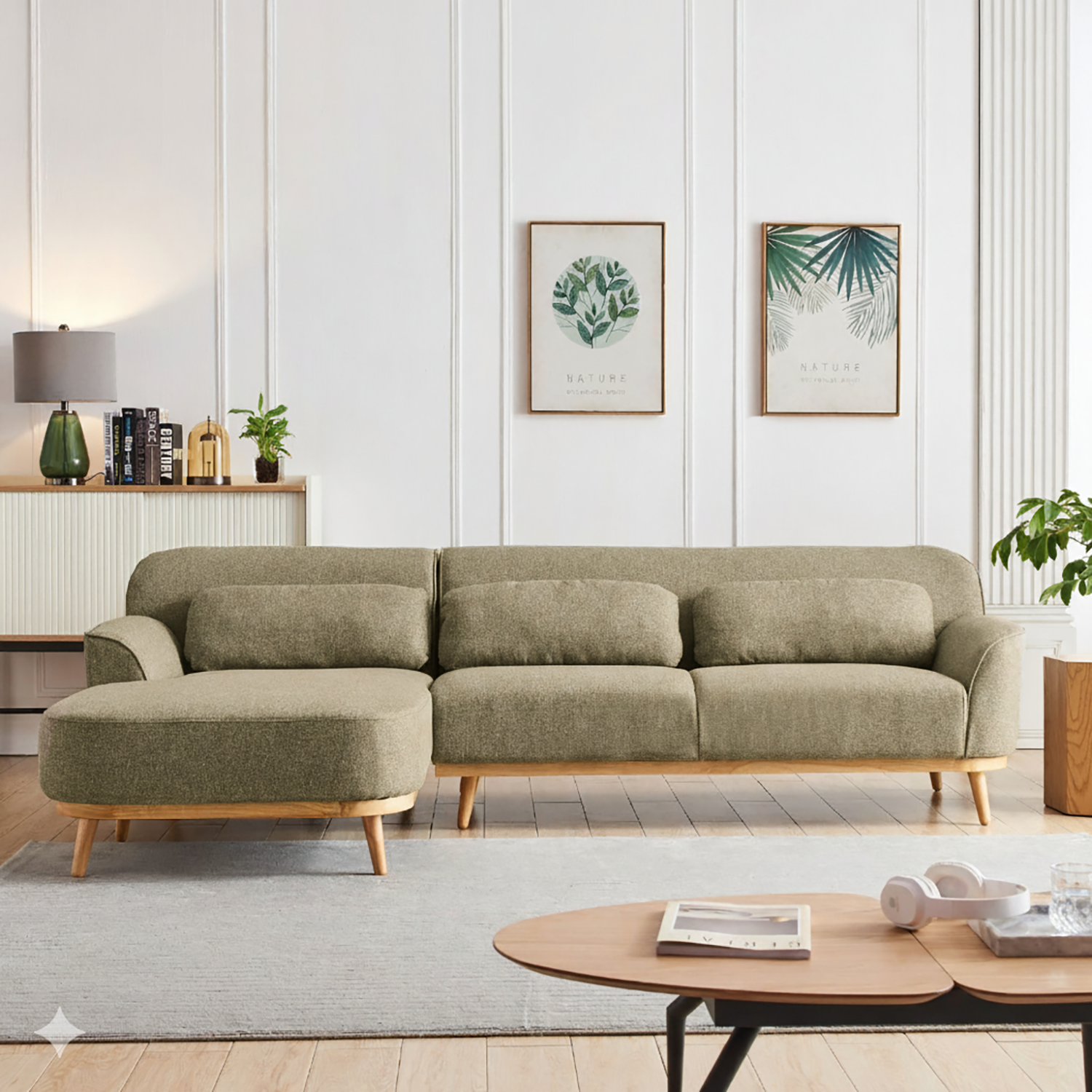 Solid Wood Sectional