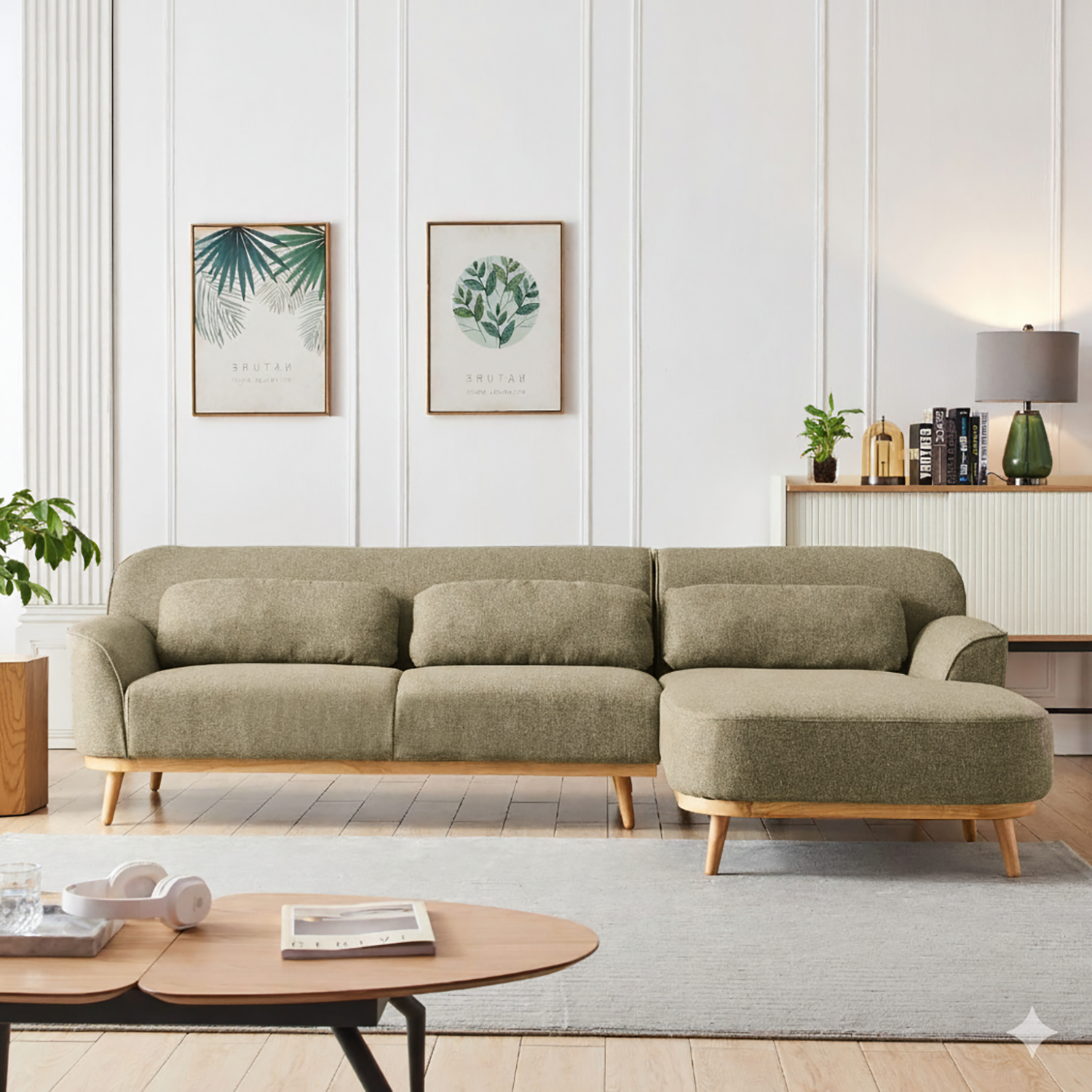 Solid Wood Sectional