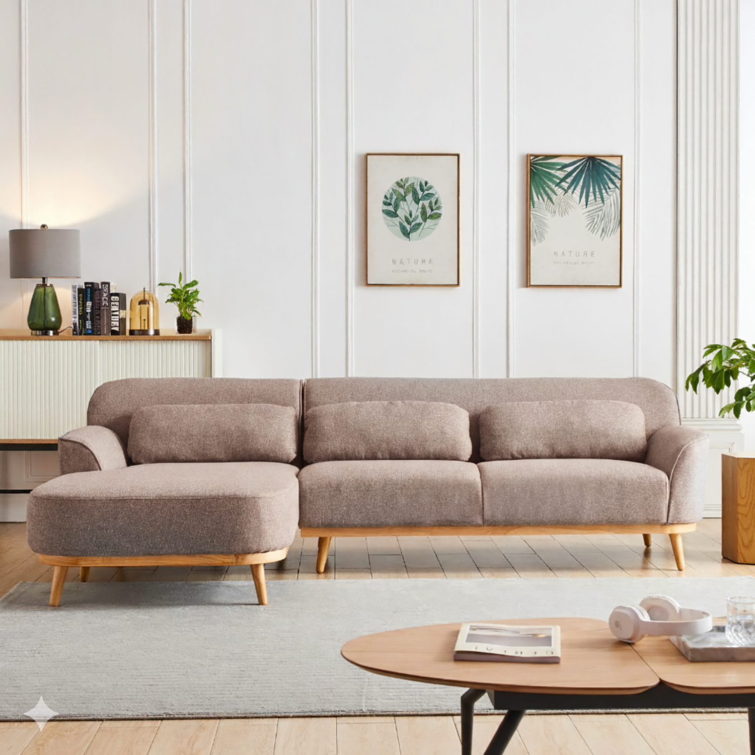 Solid Wood Sectional