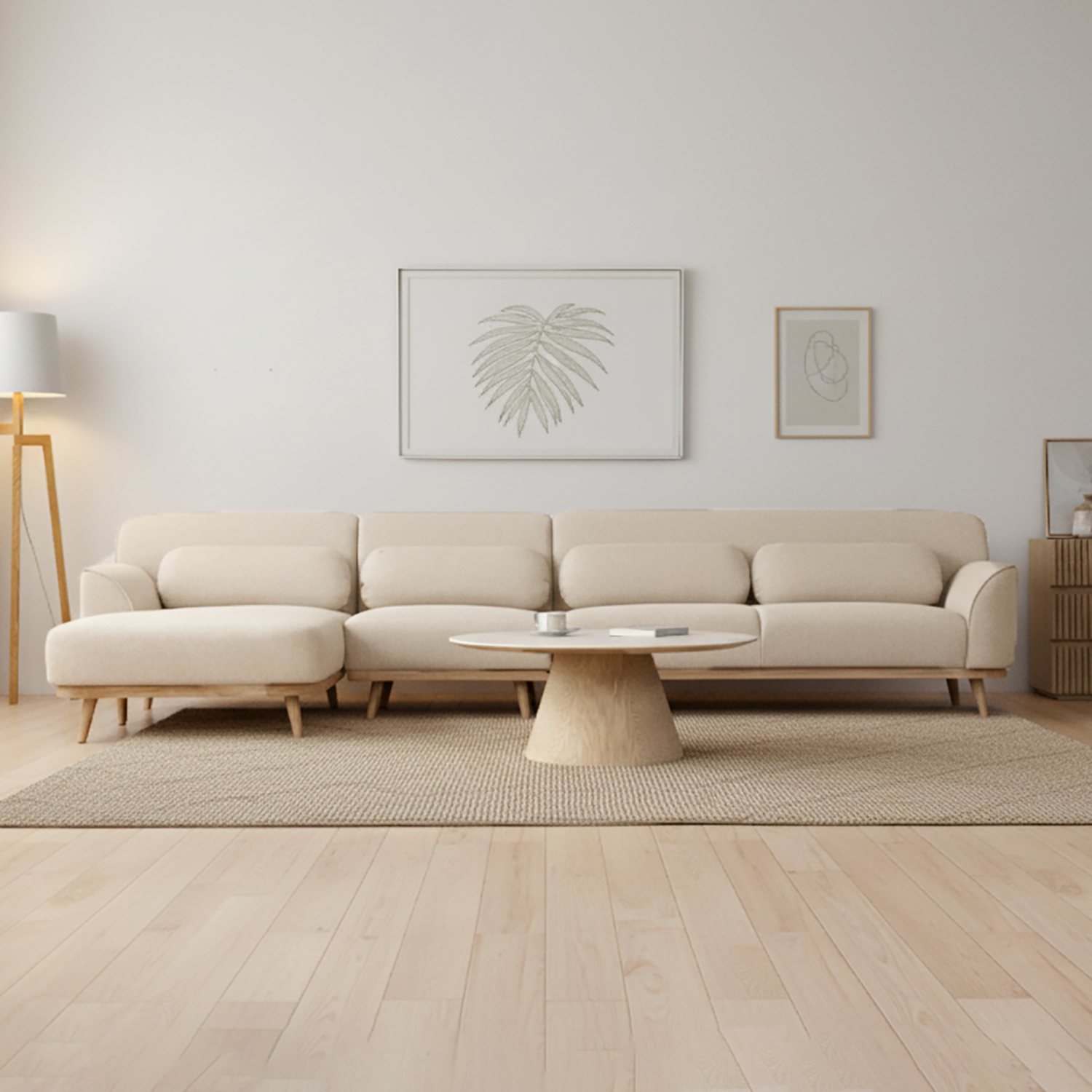 Solid Wood Sectional