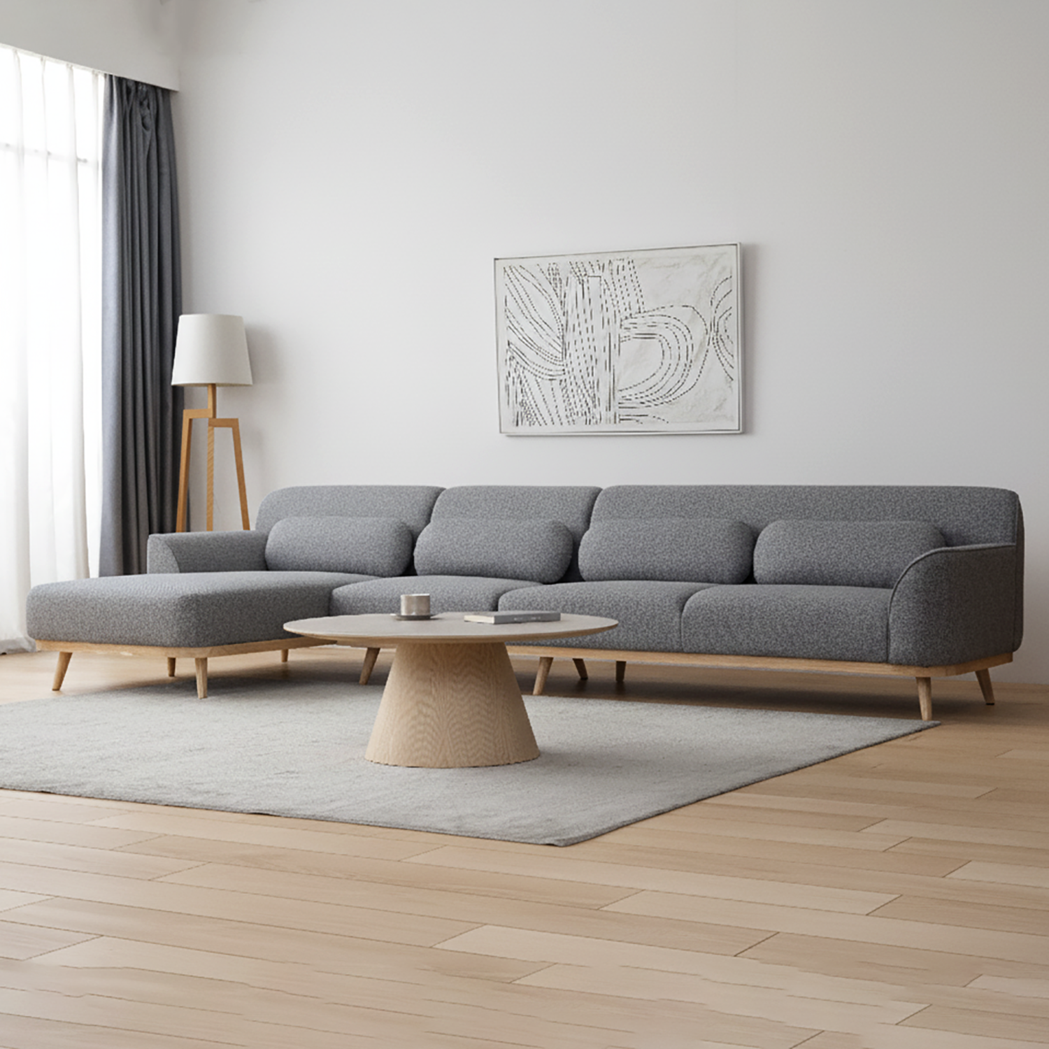 Solid Wood Sectional