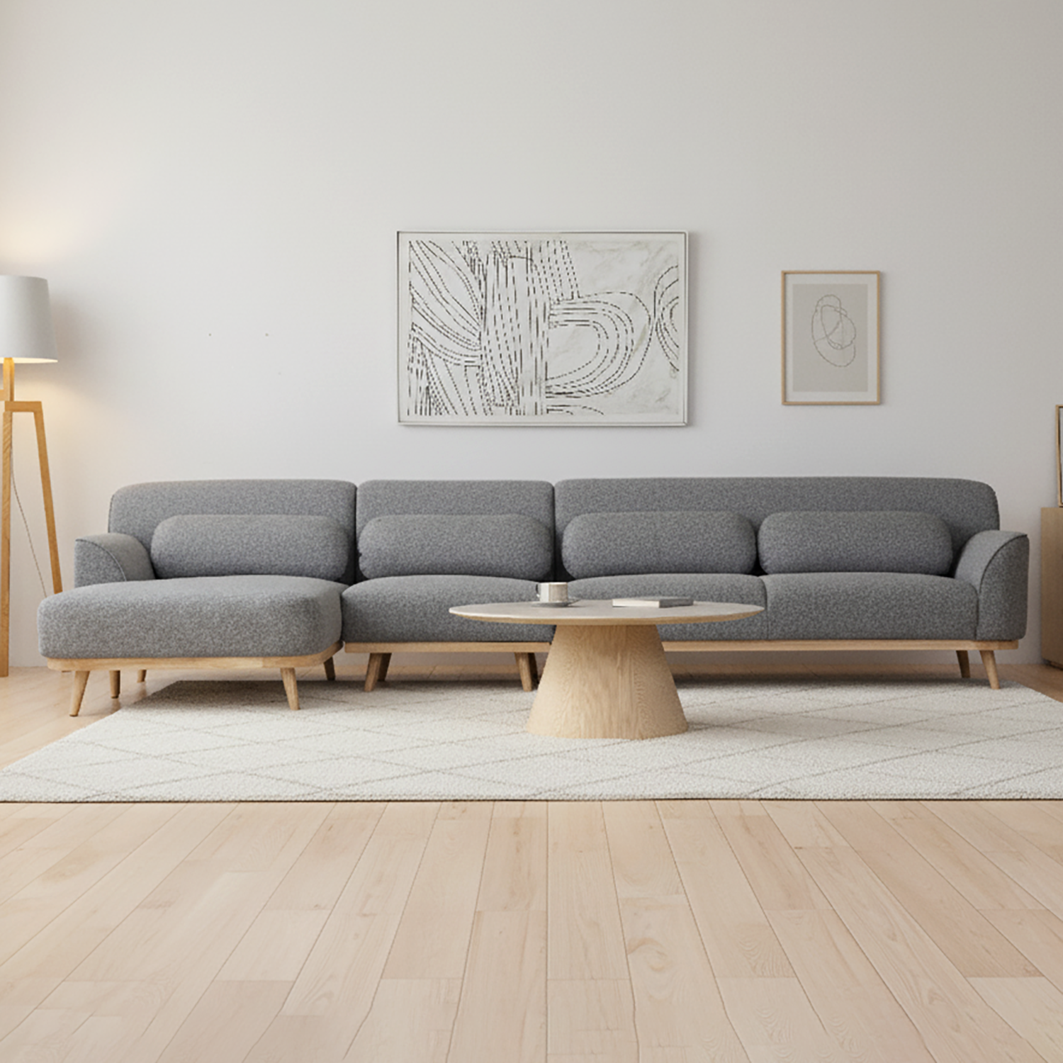 Solid Wood Sectional