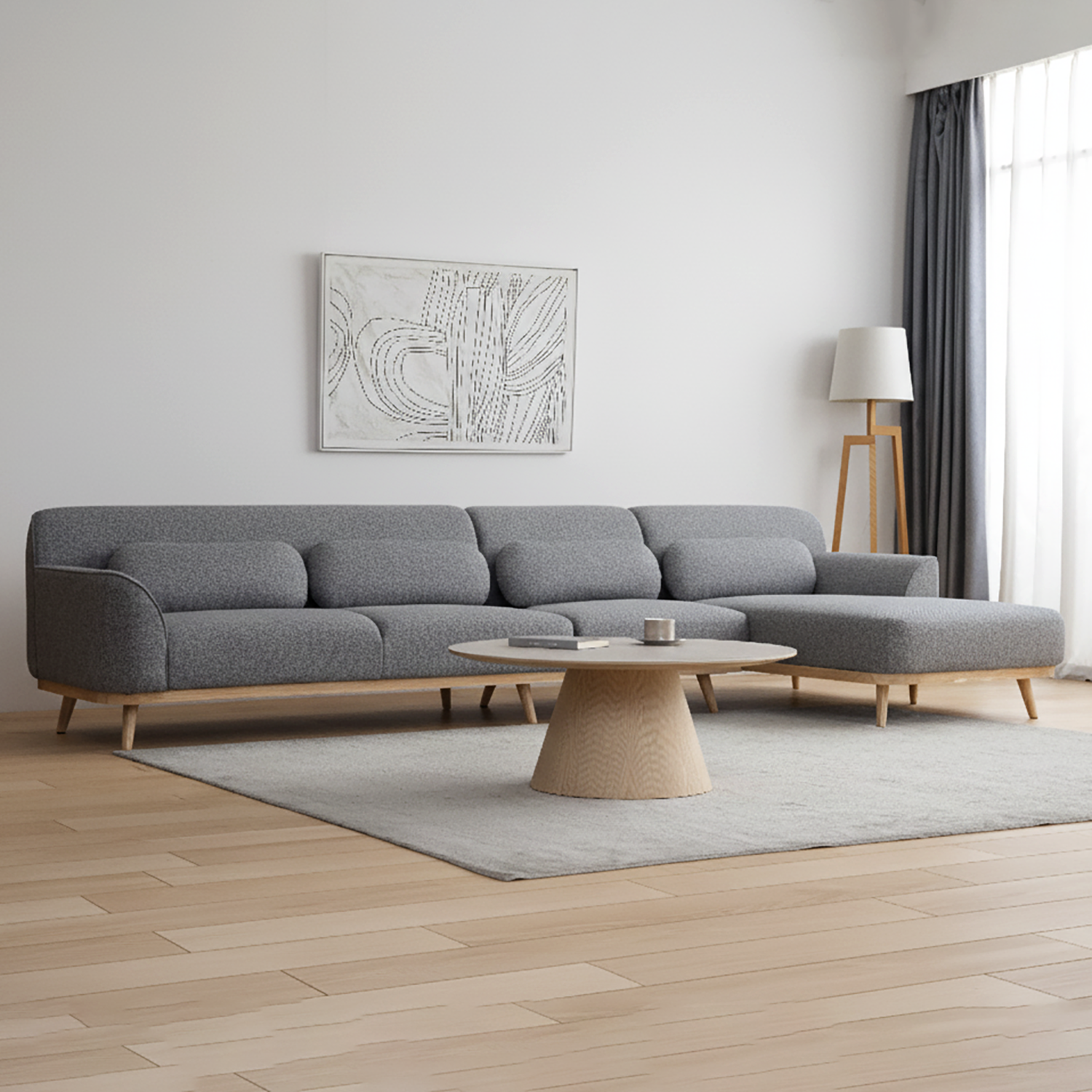 Solid Wood Sectional