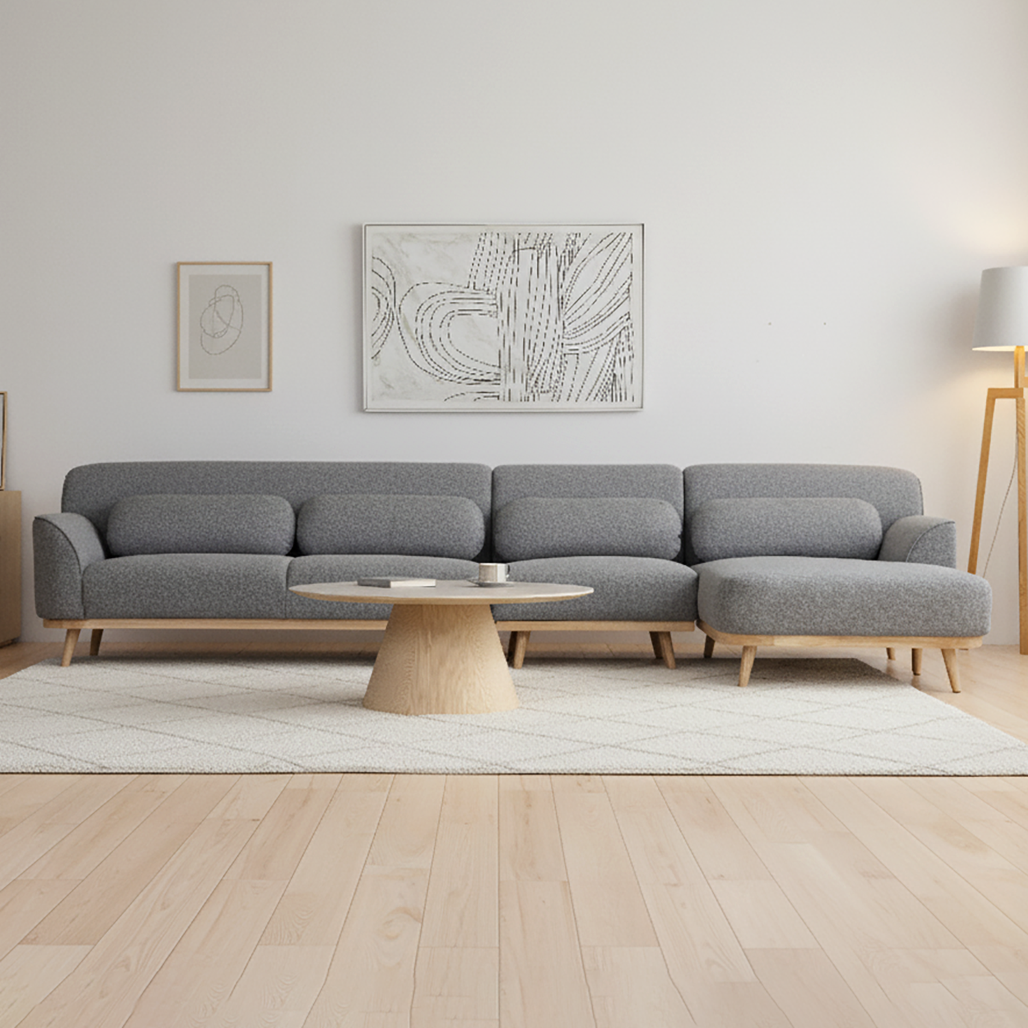 Solid Wood Sectional