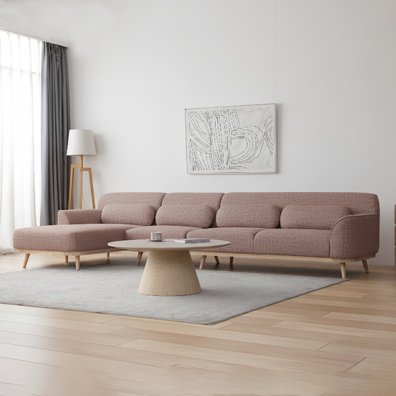 Solid Wood Sectional
