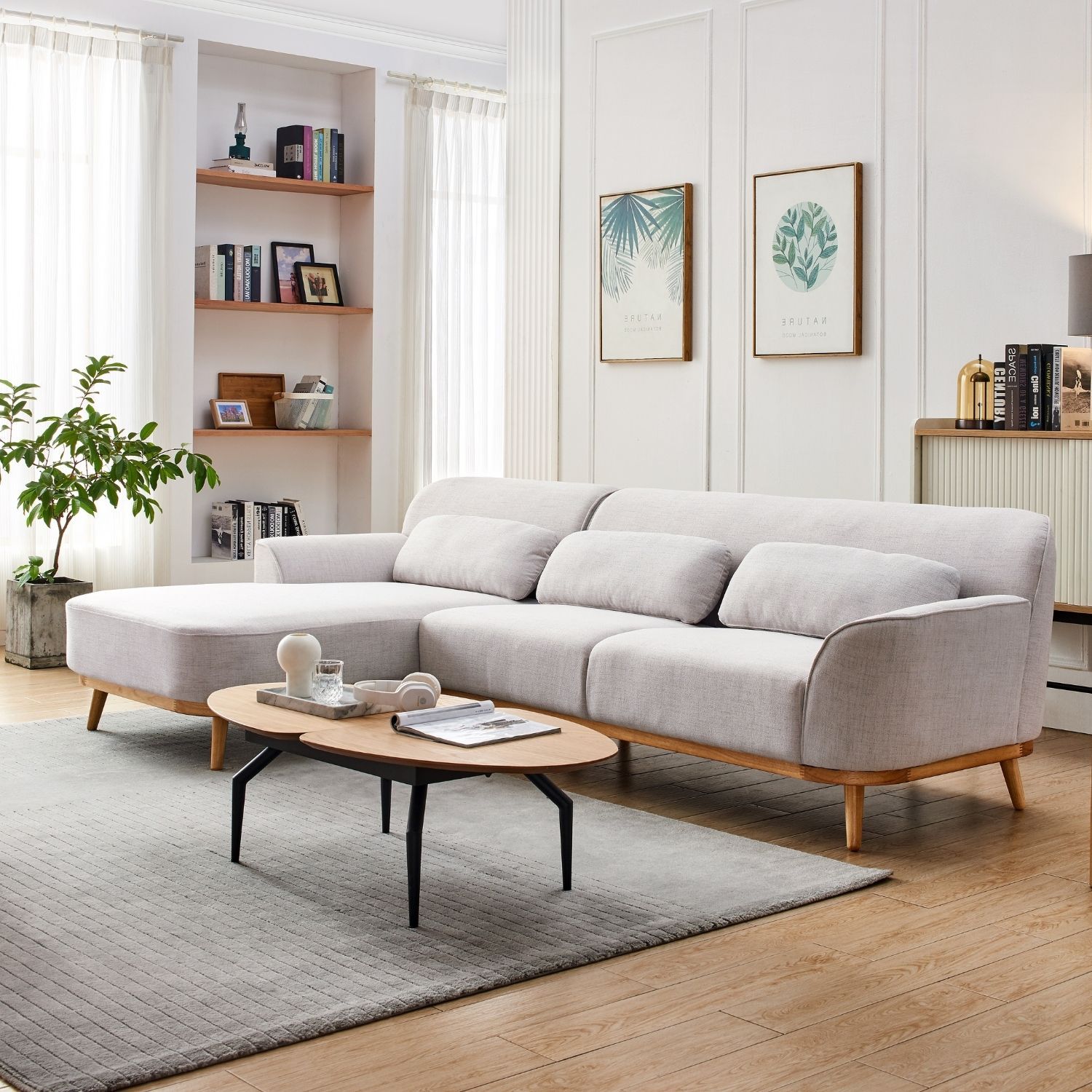 Solid Wood Sectional Sofa Valyou Furniture