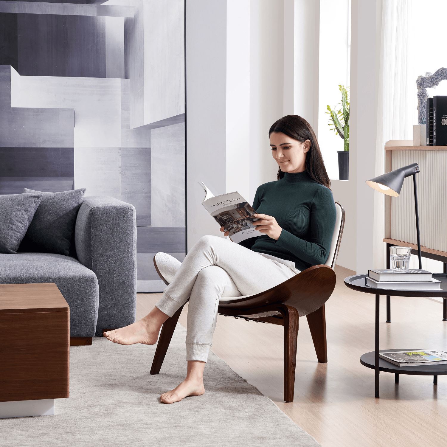 Shell Chair Accent Chair Valyou Furniture Walnut