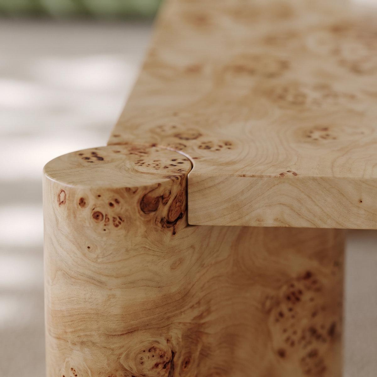 Bloc Coffee Table burl figure detail - Valyou