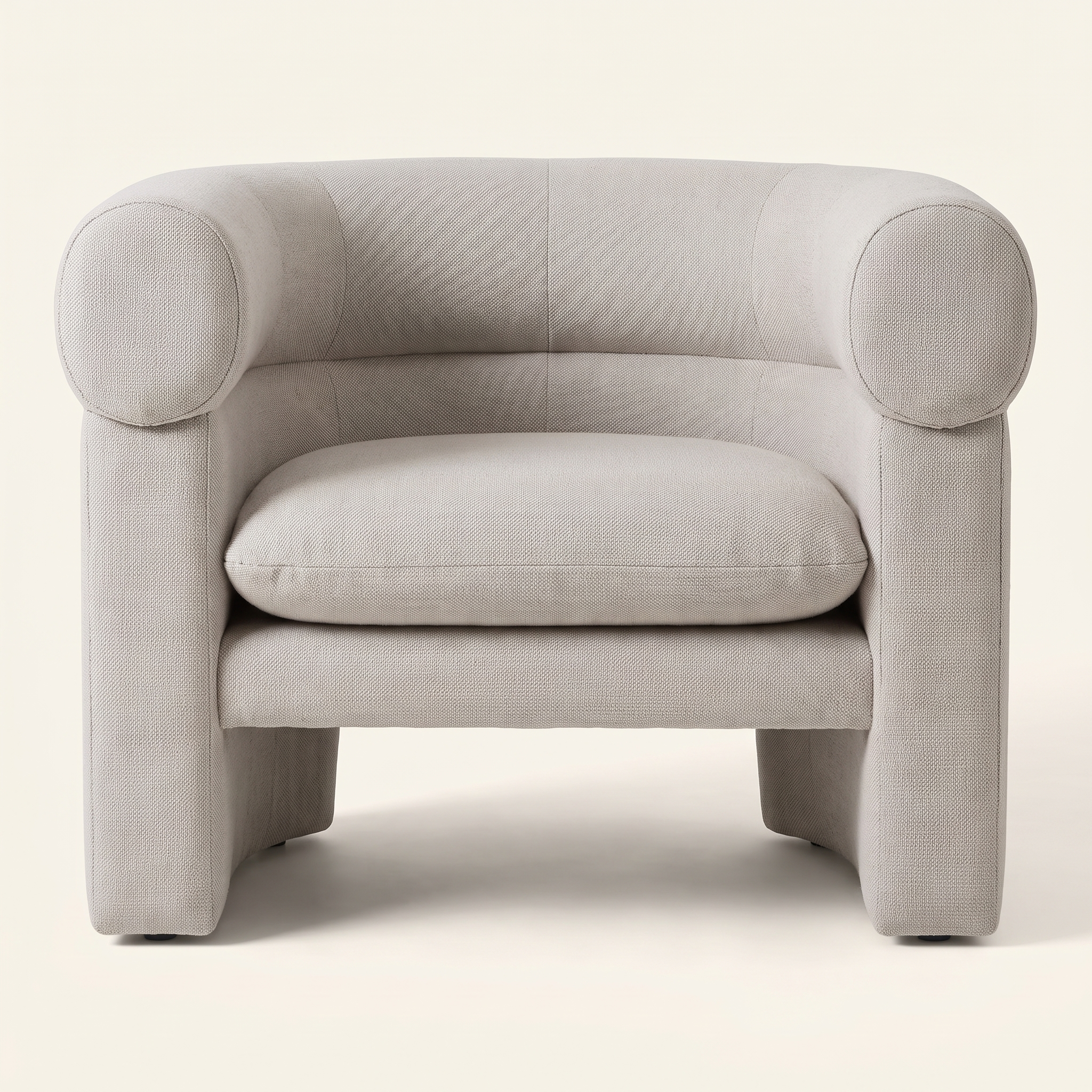 Pillar Armchair in Light Gray, front view