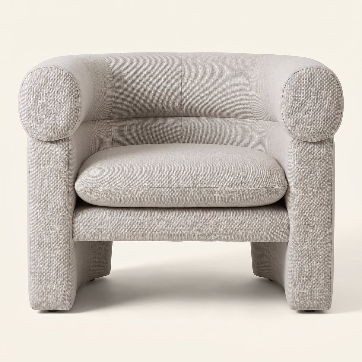 Pillar Armchair in Light Gray, front view