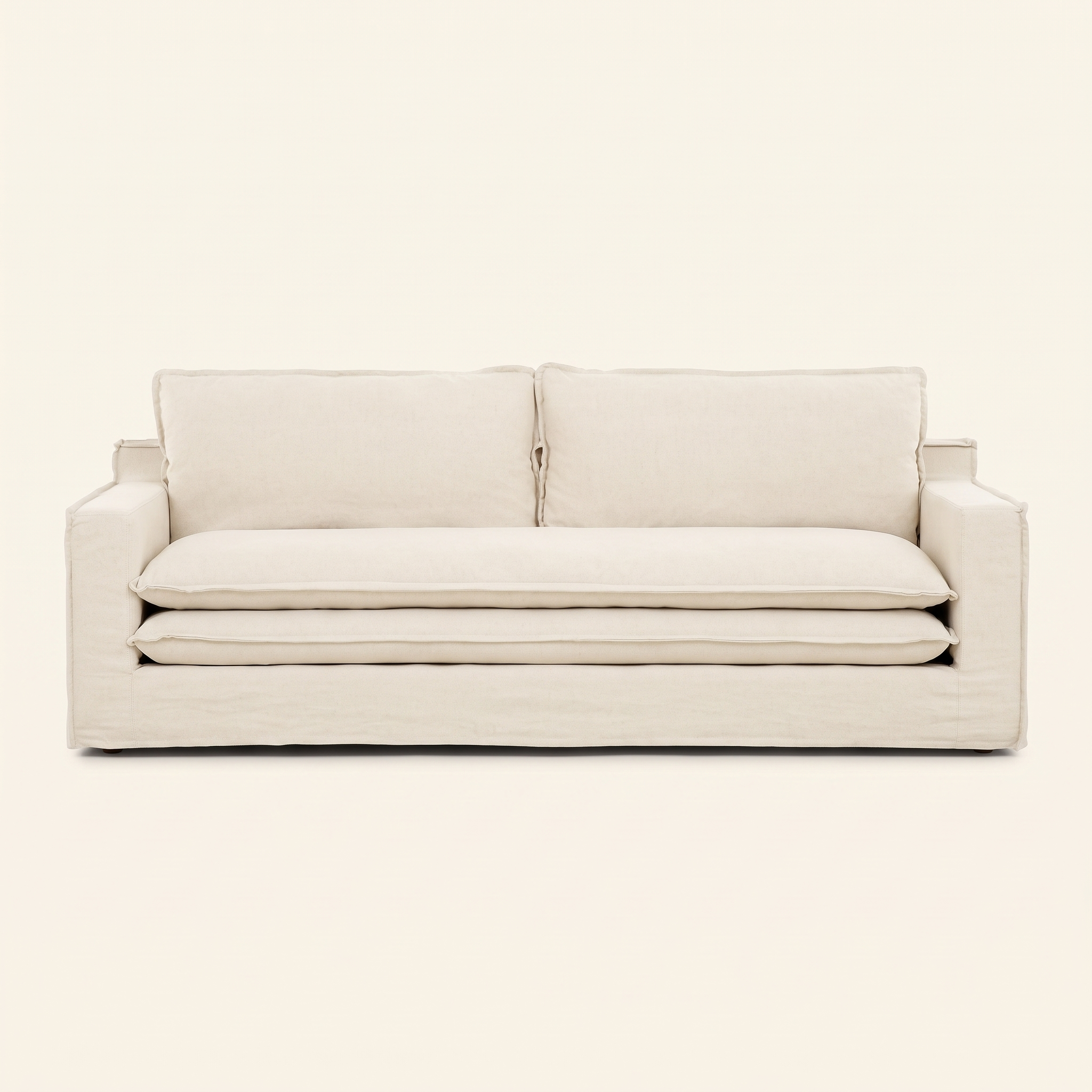 Slipcover Sofa in Ivory, front view