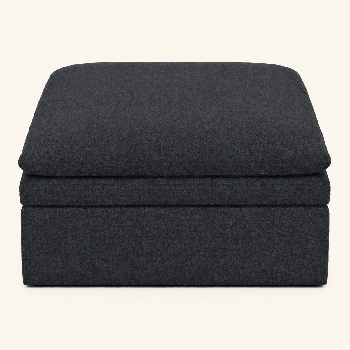 Kahala Ottoman — Charcoal — front view