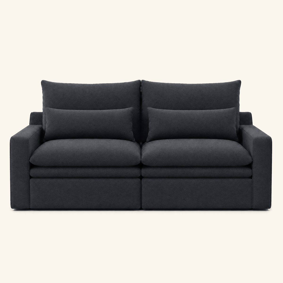 Kahala Sofa — Charcoal — 86.6 inch — front view