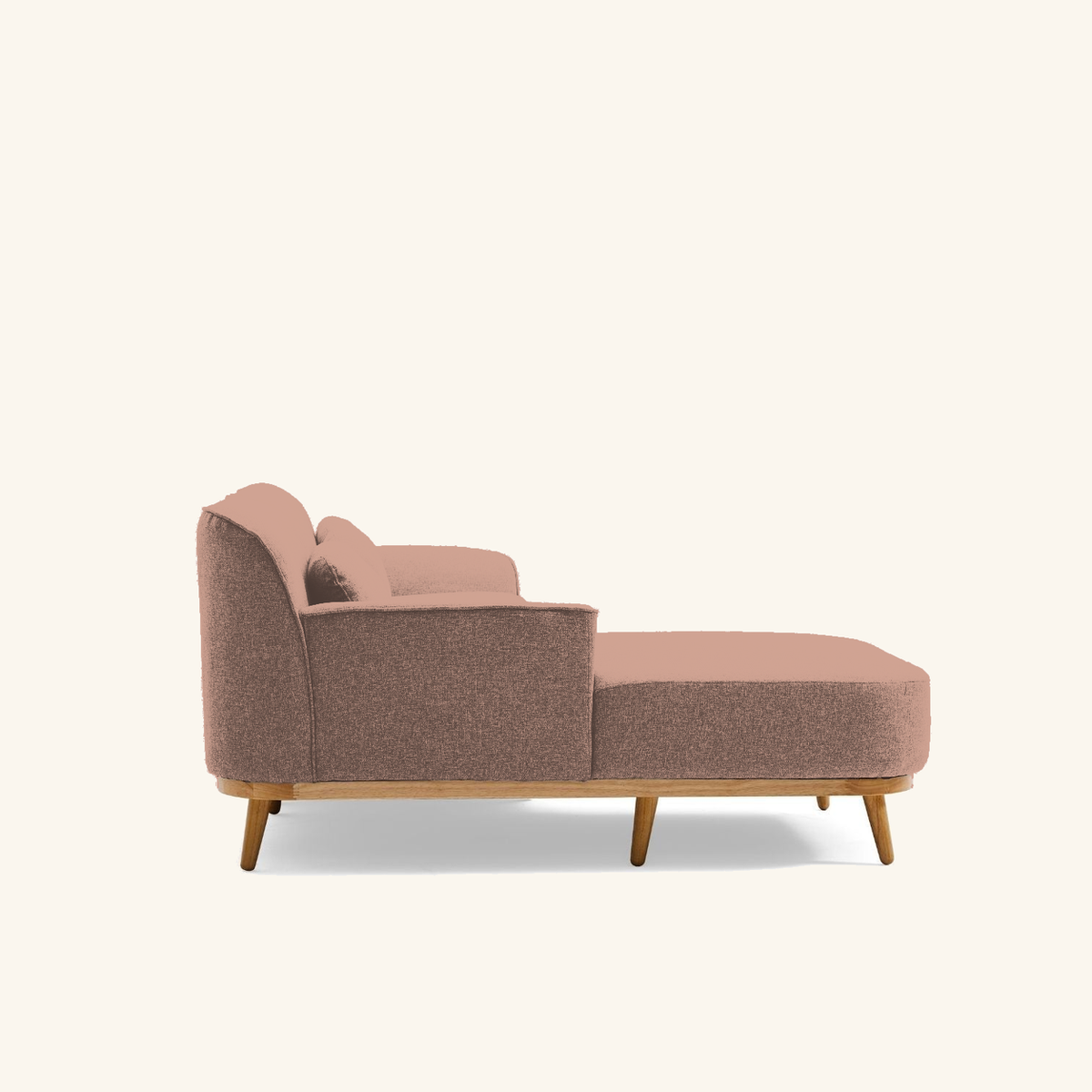 Solid Wood Sectional 105 inch Sand Facing Left rendered v3 side on #FAF6EE