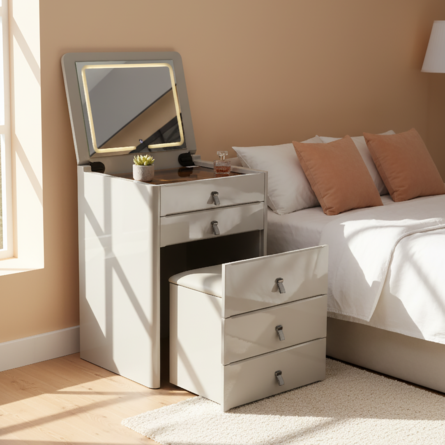 Aria Mirror Vanity Set