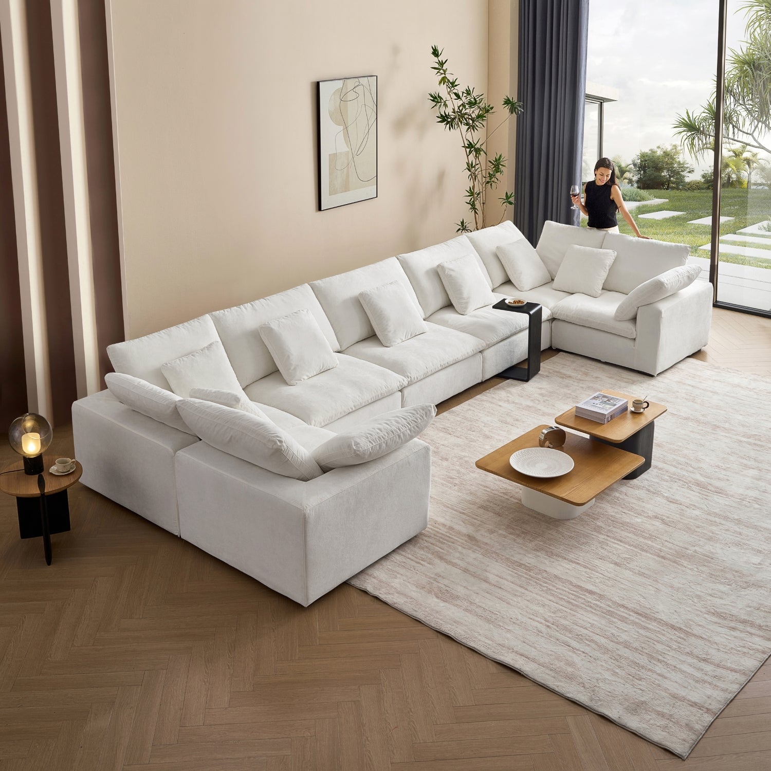 Malibu Cloud U Closed Sectional