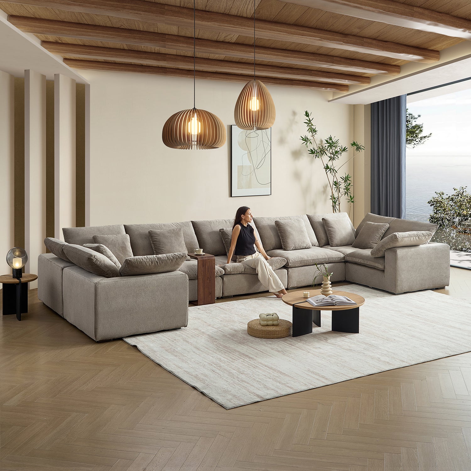 Malibu Cloud U Closed Sectional