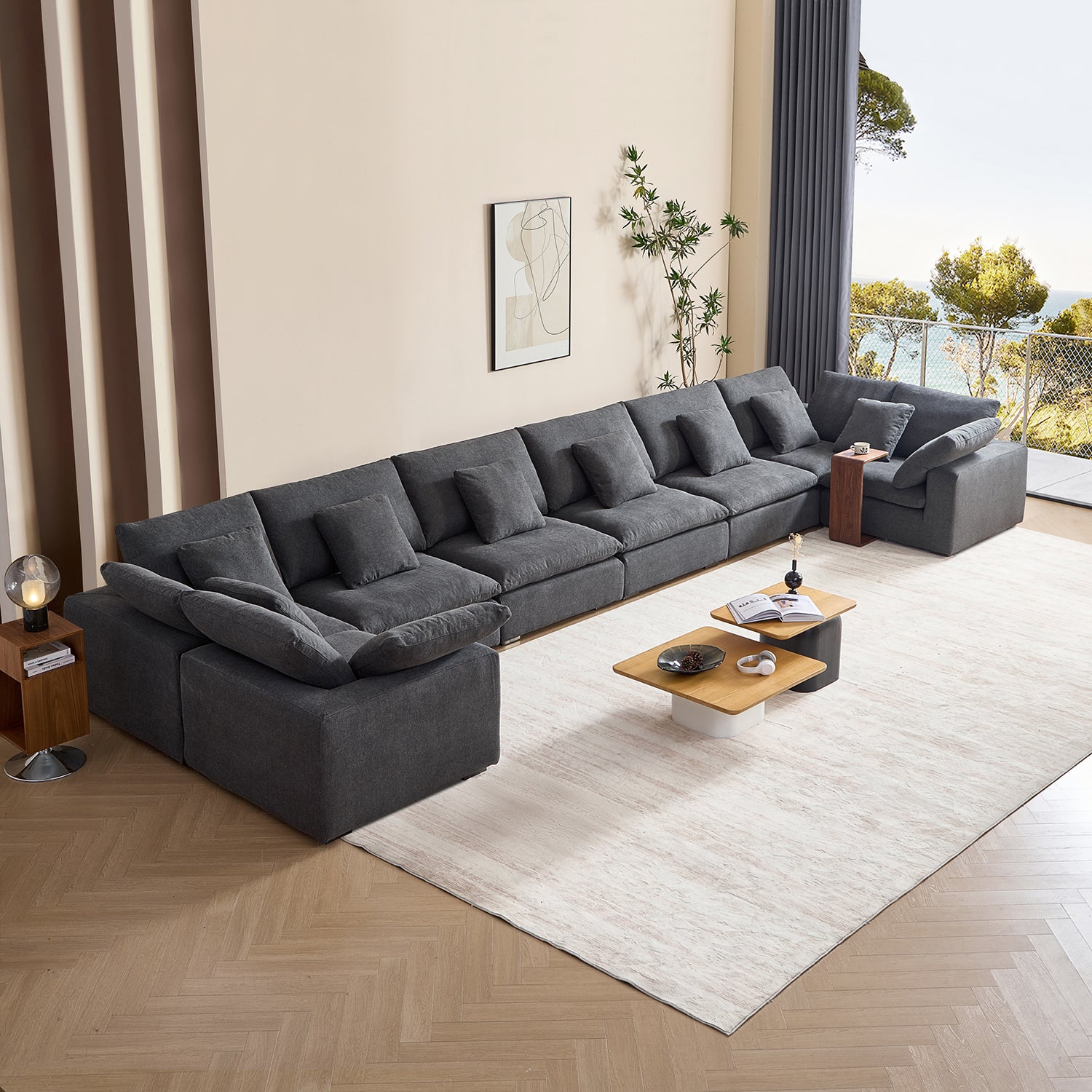 Malibu Cloud U Closed Sectional