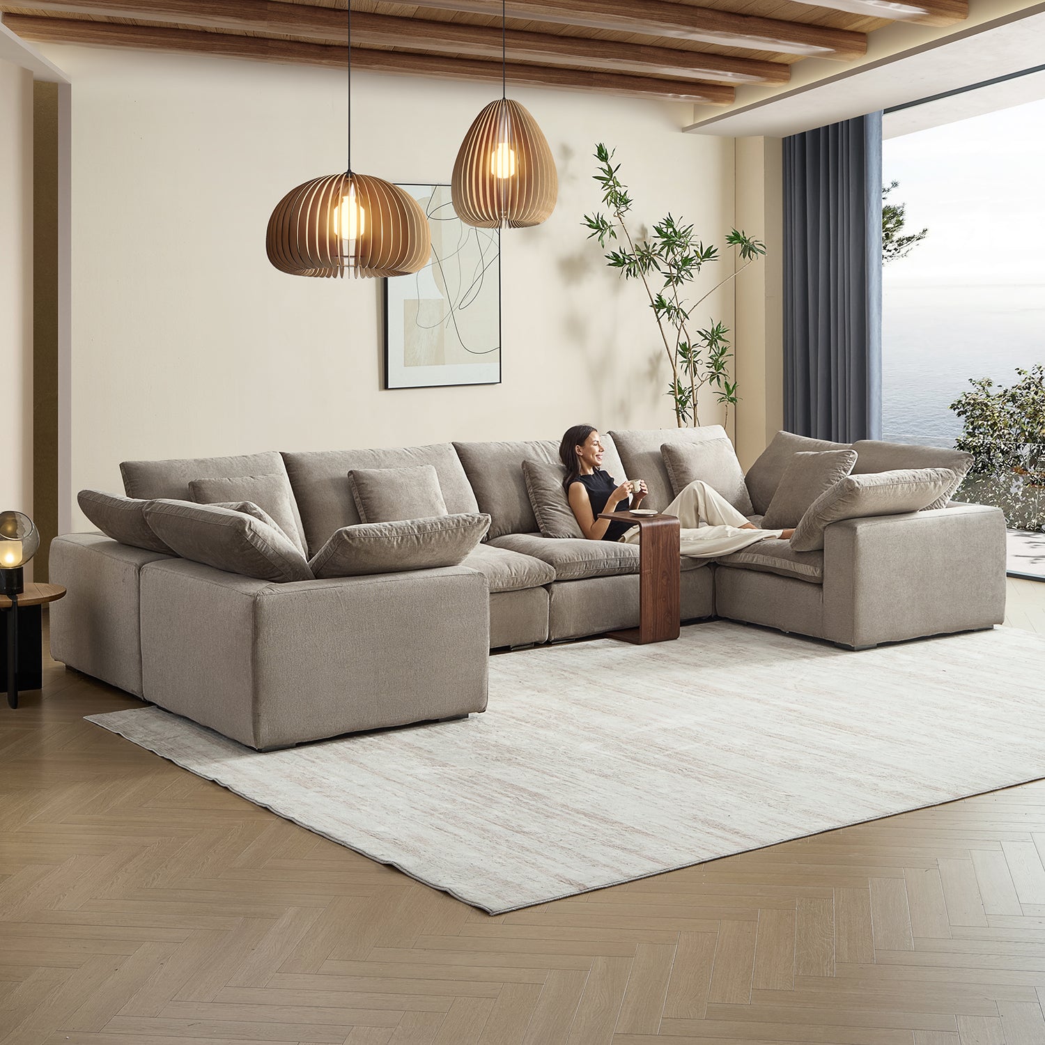 Malibu Cloud U Closed Sectional