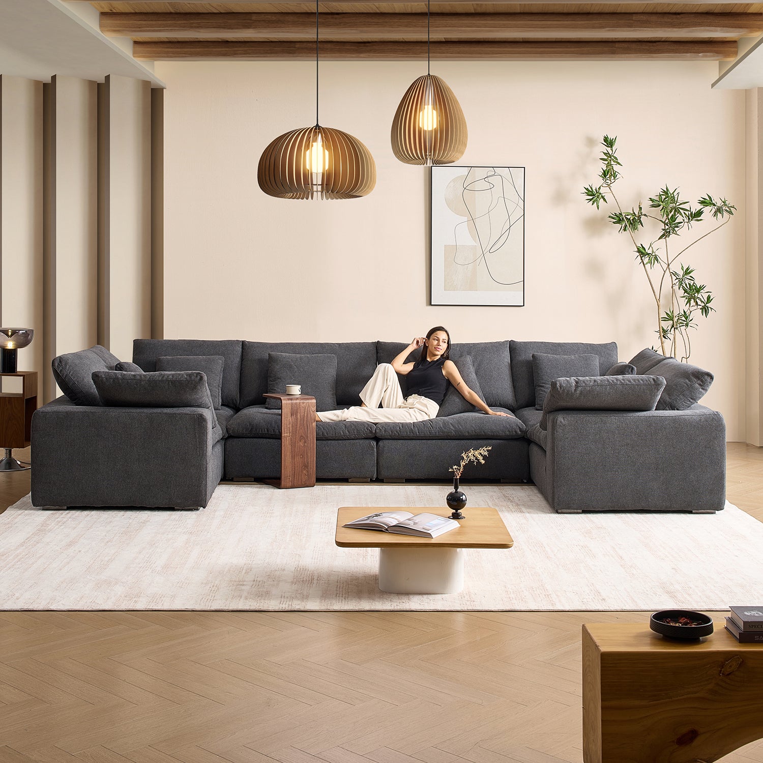 Malibu Cloud U Closed Sectional