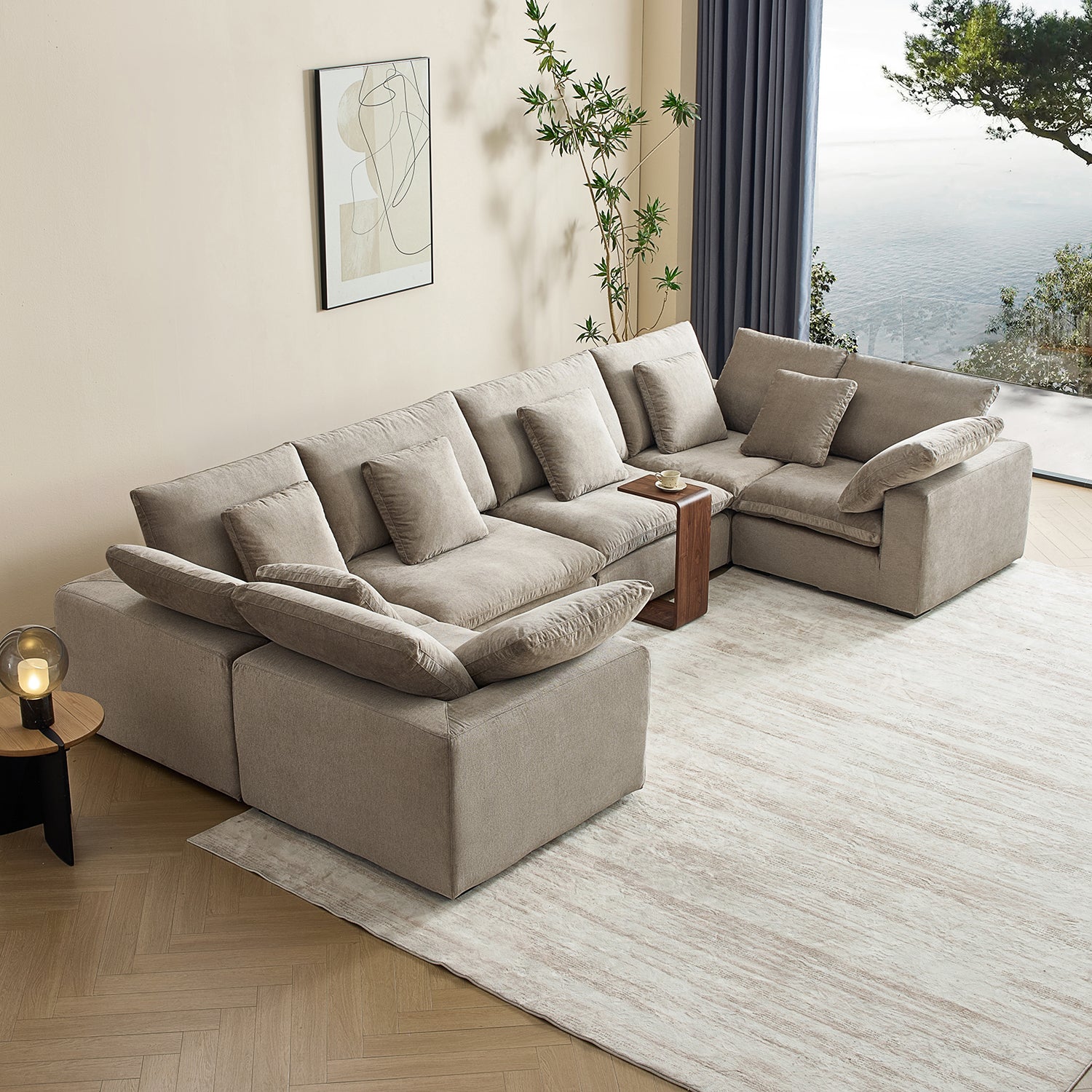 Malibu Cloud U Closed Sectional