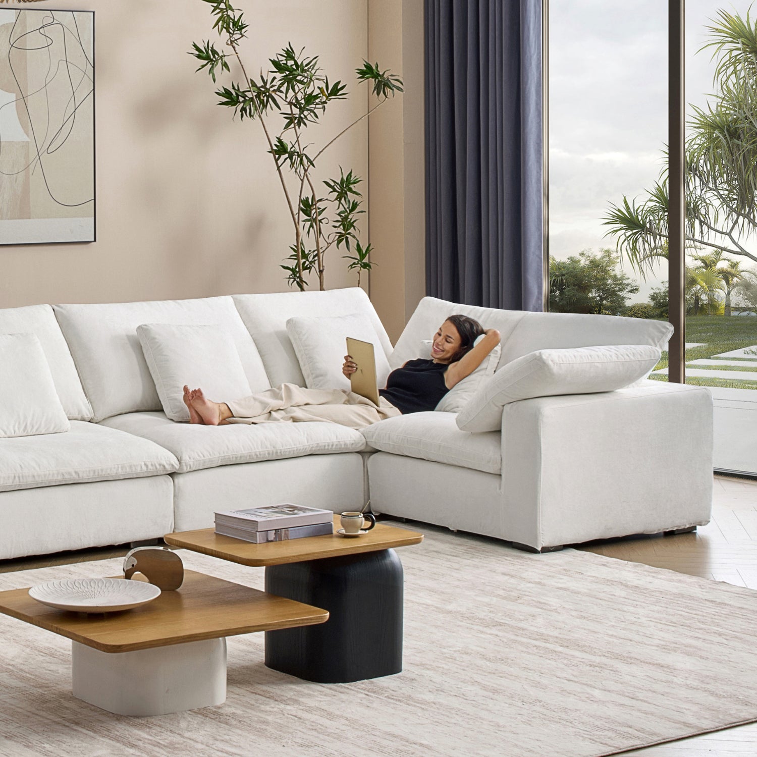 Malibu Cloud U Closed Sectional