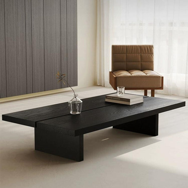 NaturalWoodenBlackCoffeeTableS