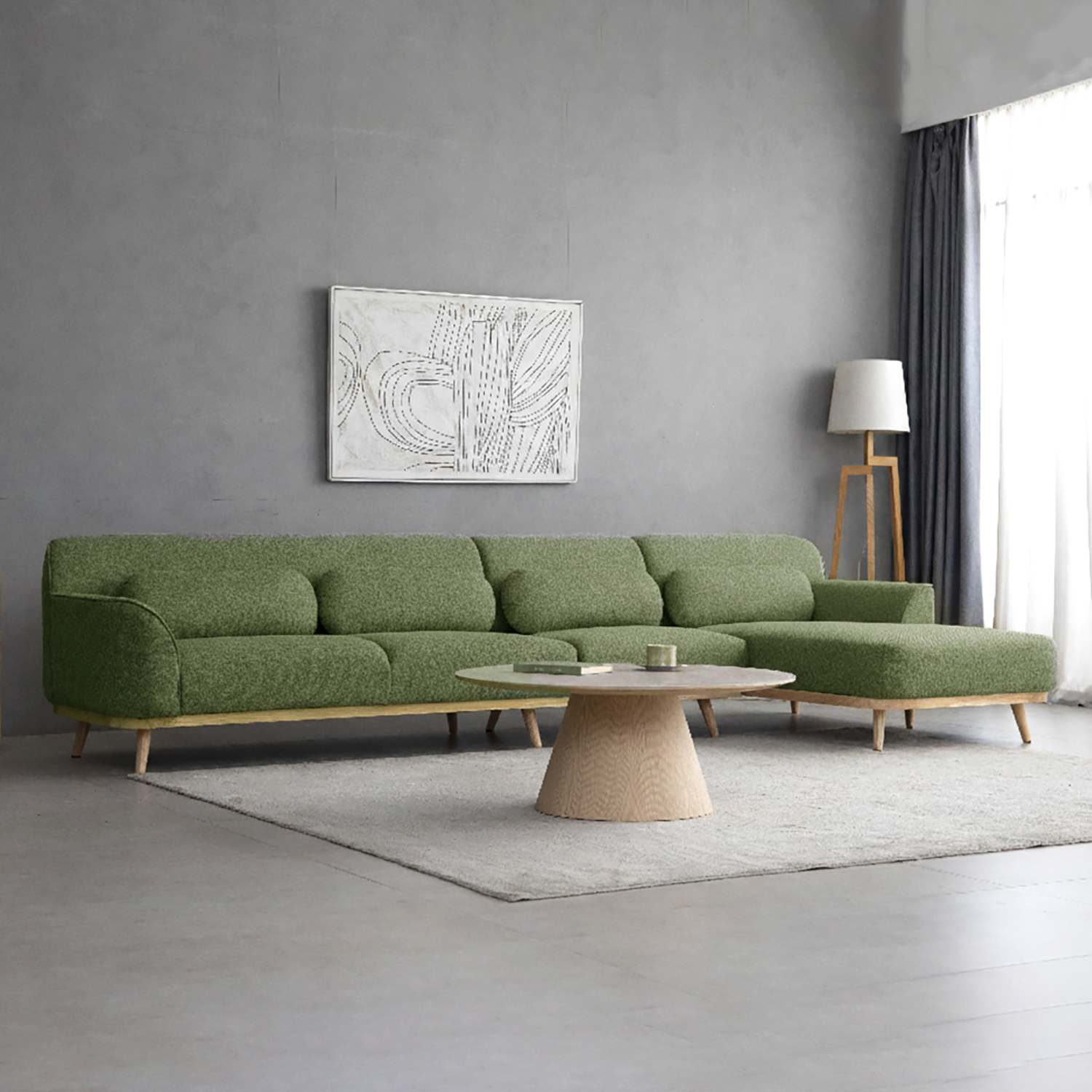 Solid Wood Sectional