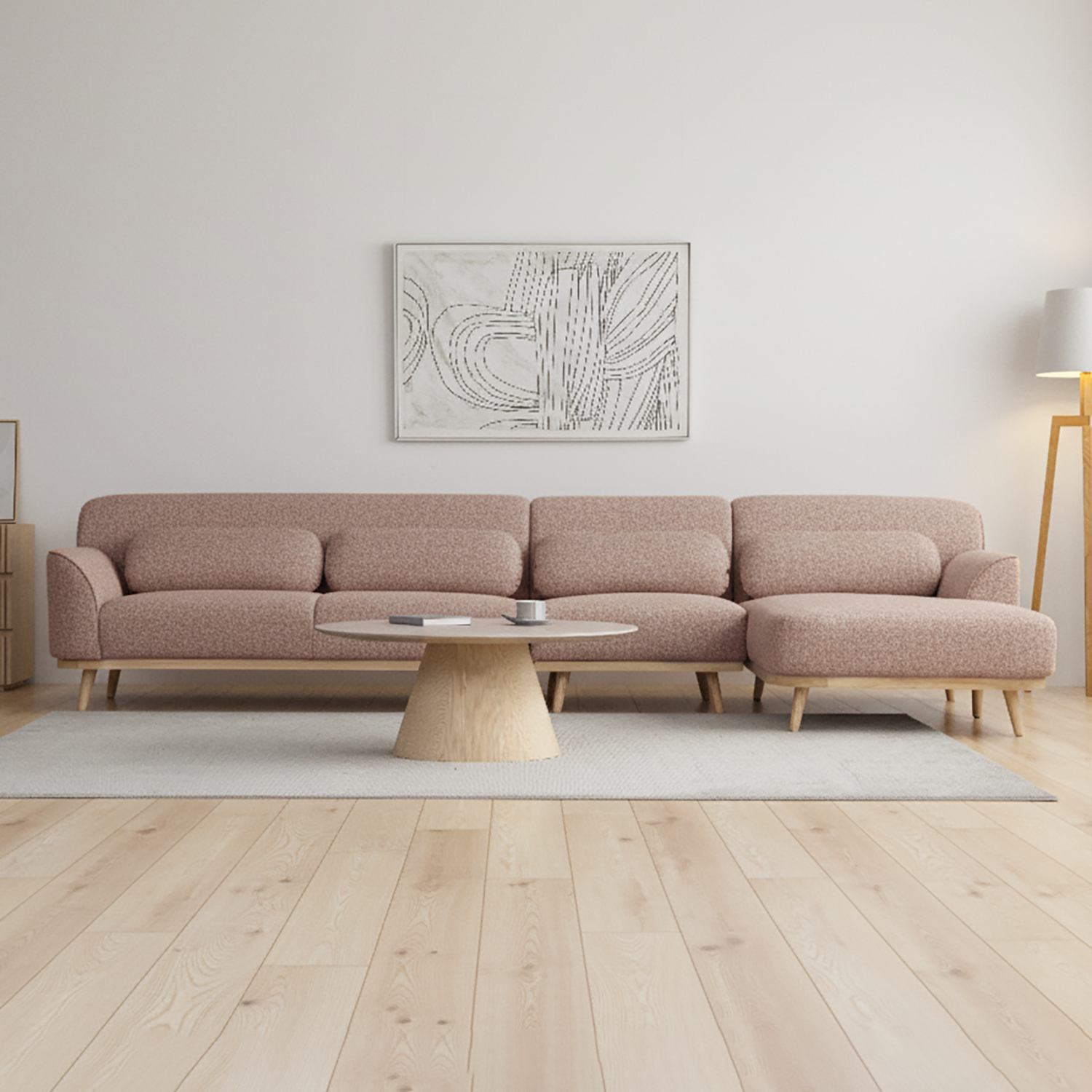 Solid Wood Sectional