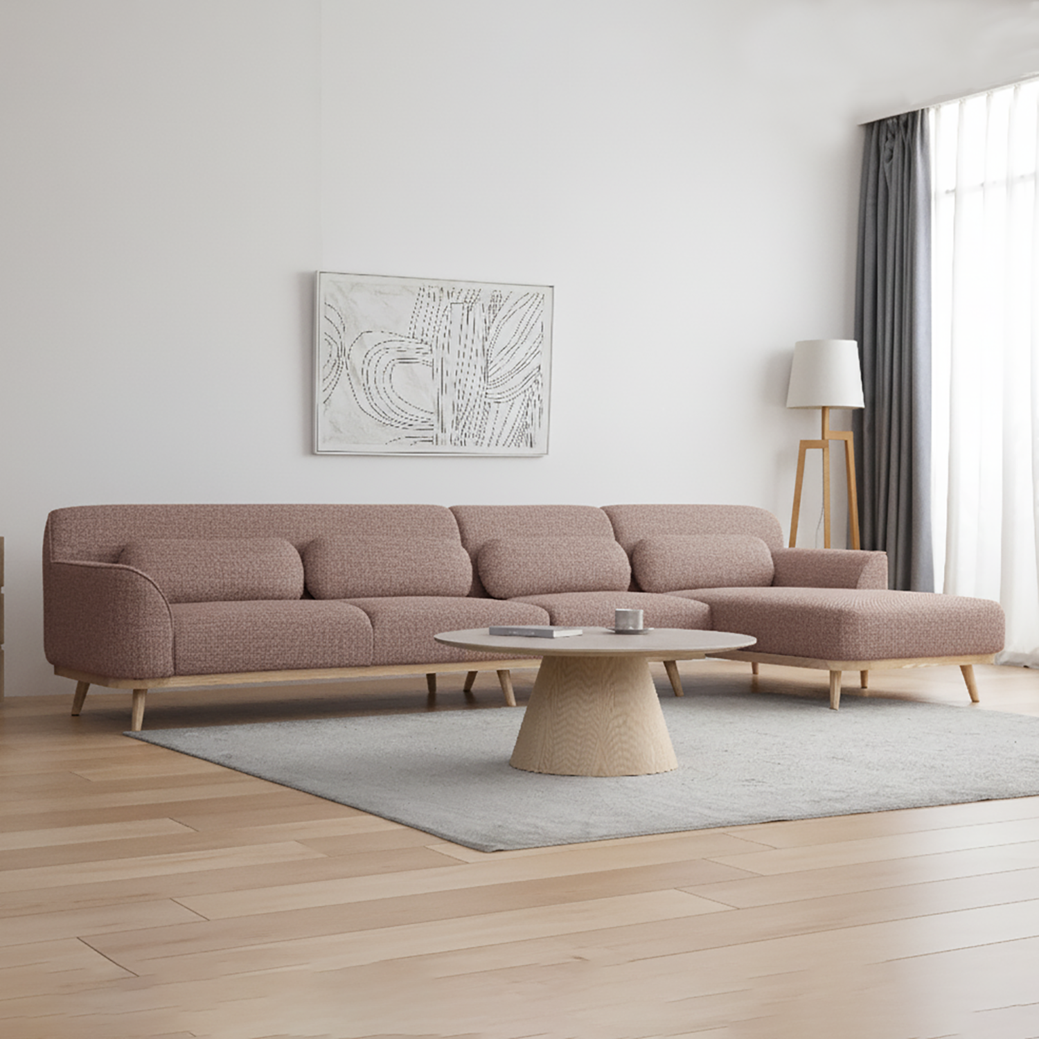 Solid Wood Sectional