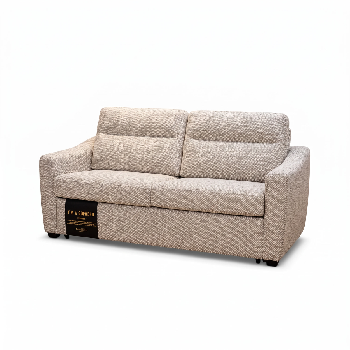 Tina Queen Size Sofa Bed in Milan Oatmeal, three-quarter view