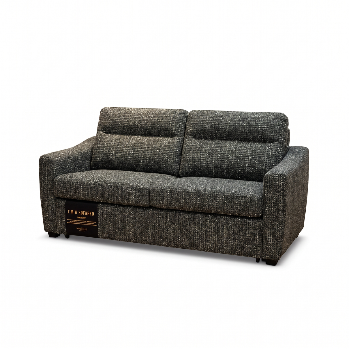 Tina Queen Size Sofa Bed in Olive Weave, three-quarter view