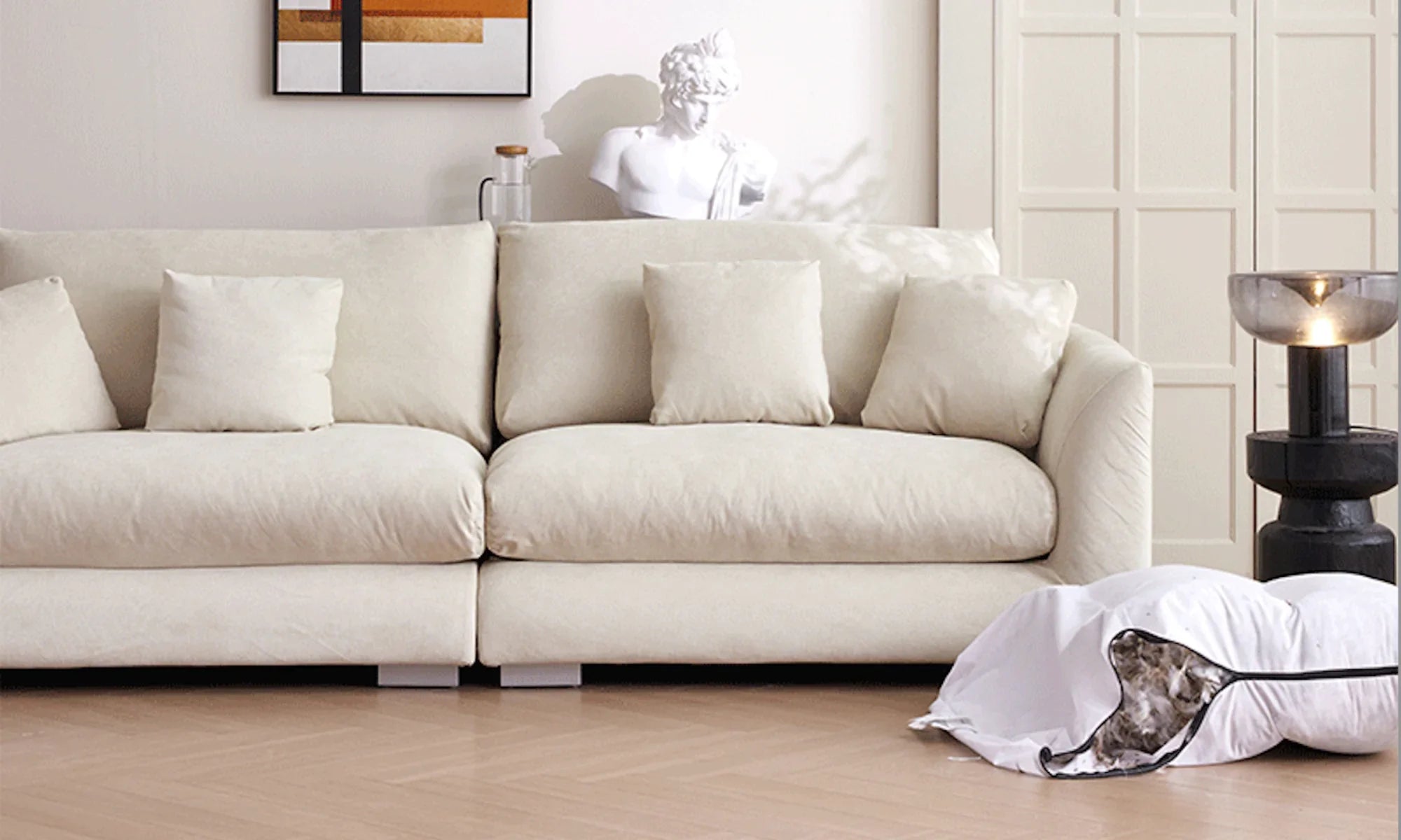 Feather sofa cushions gone flat hot sale