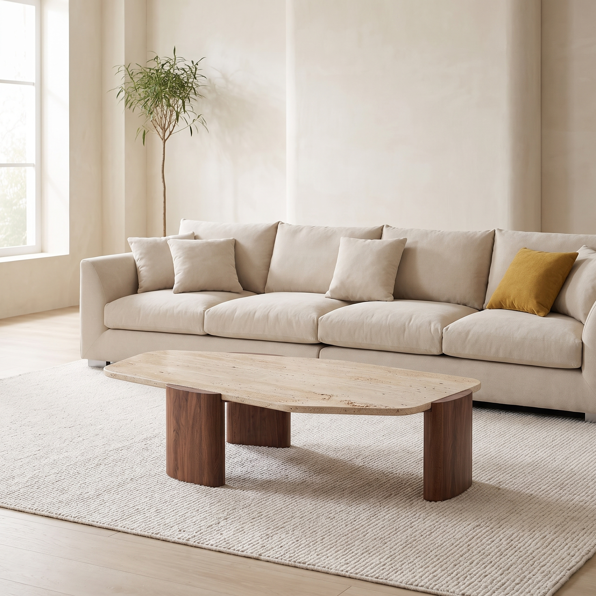 Dune Coffee Table with the Feathers Sofa - Valyou
