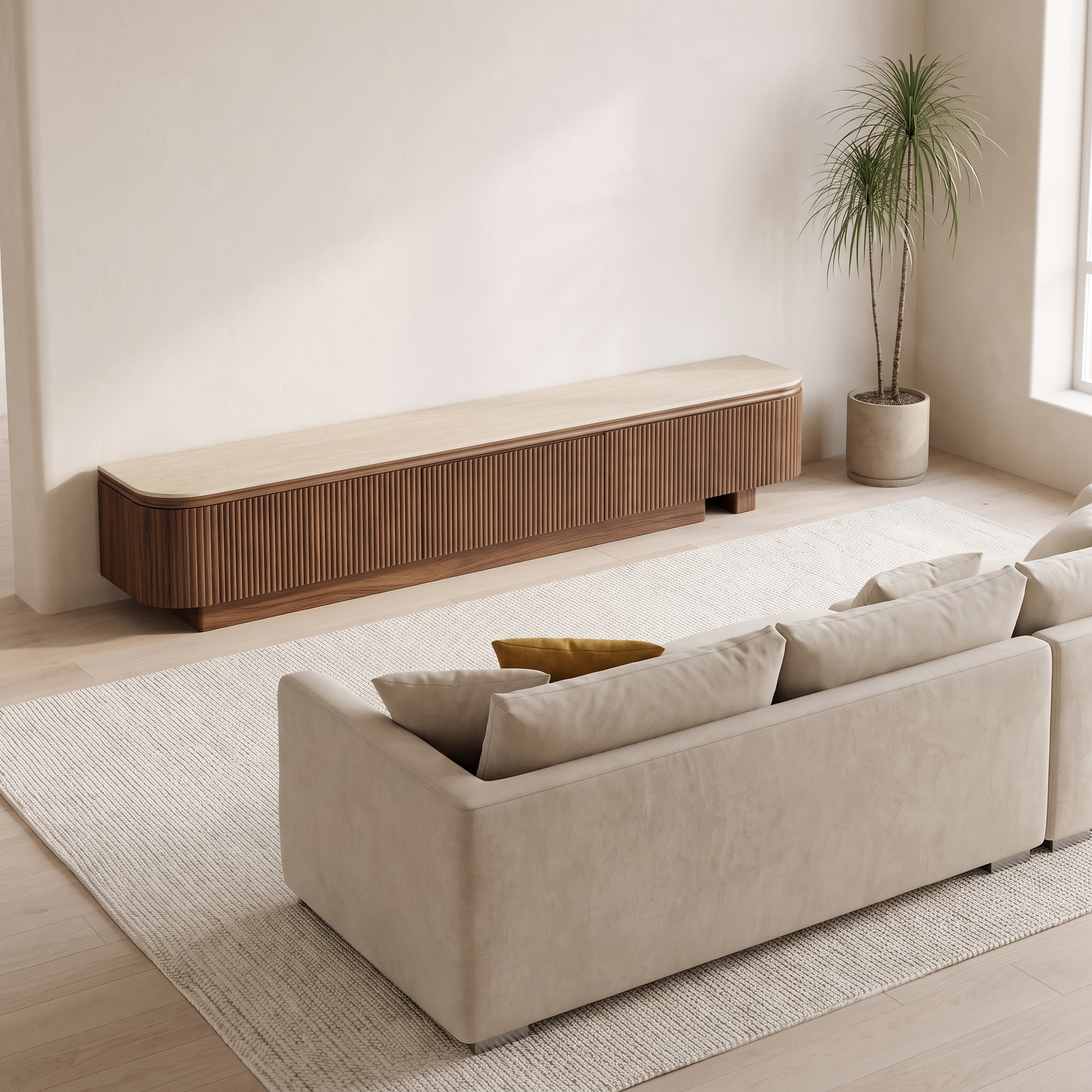 Reed TV Stand with the Feathers Sofa - Valyou