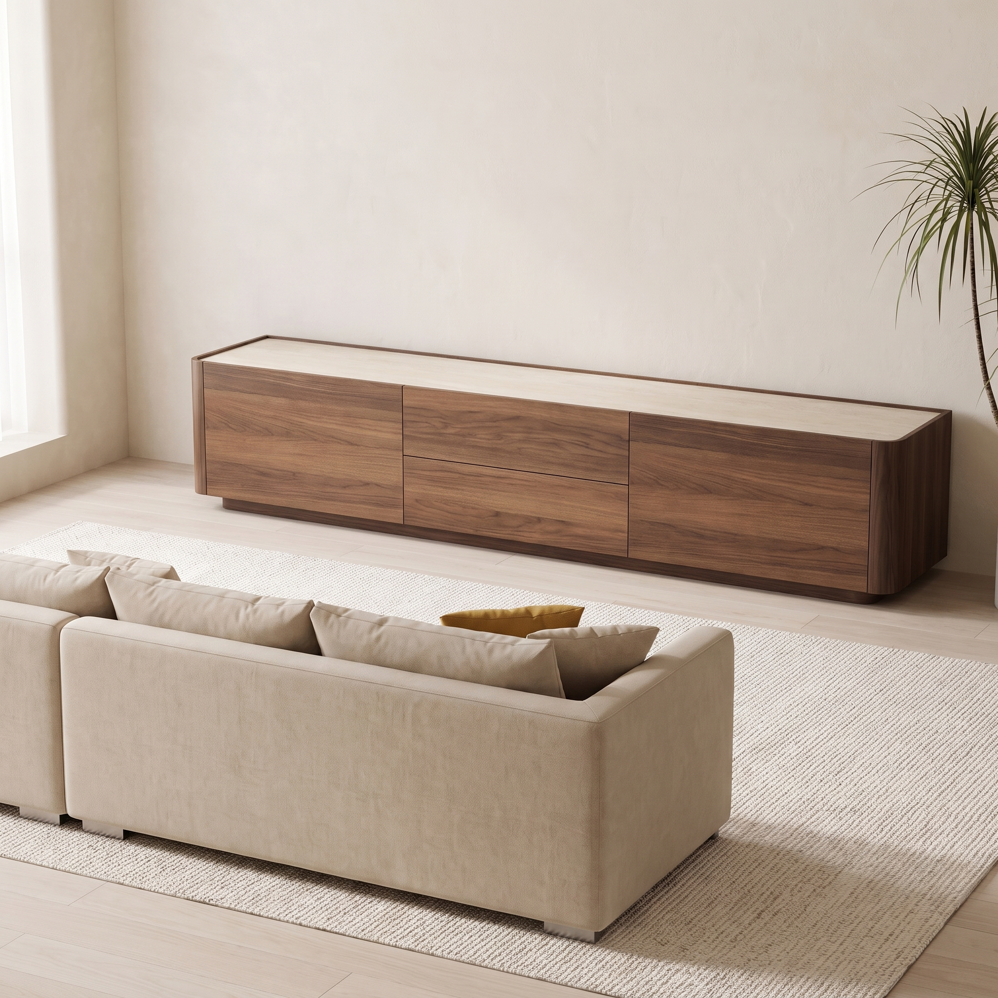 Grove TV Stand with the Feathers Sofa - Valyou