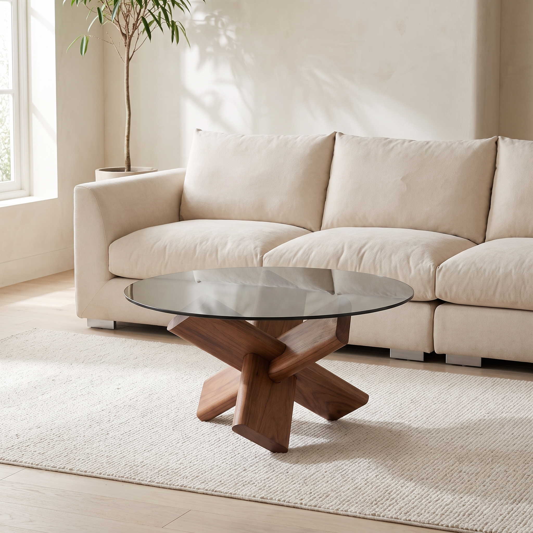Pane Side Table with the Feathers Sofa - Valyou