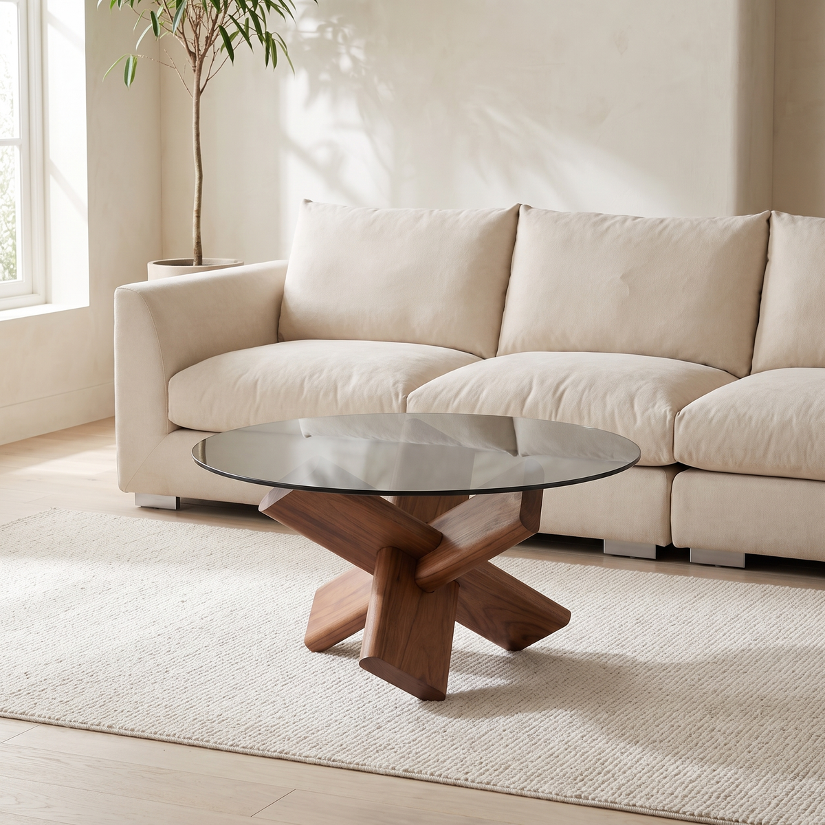 Pane Side Table with the Feathers Sofa - Valyou