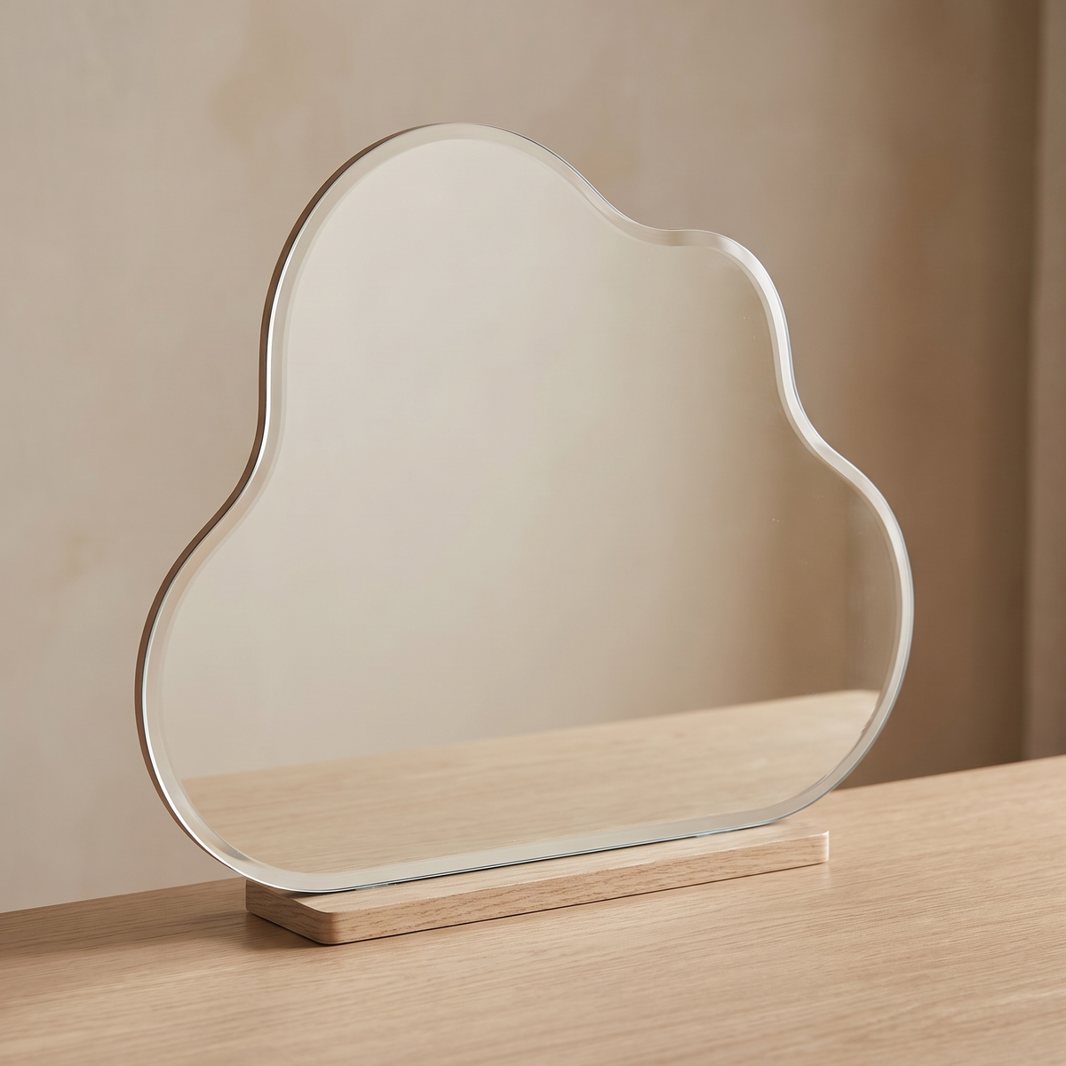 Kapalua Vanity Set - the cloud-shaped mirror on its oak base