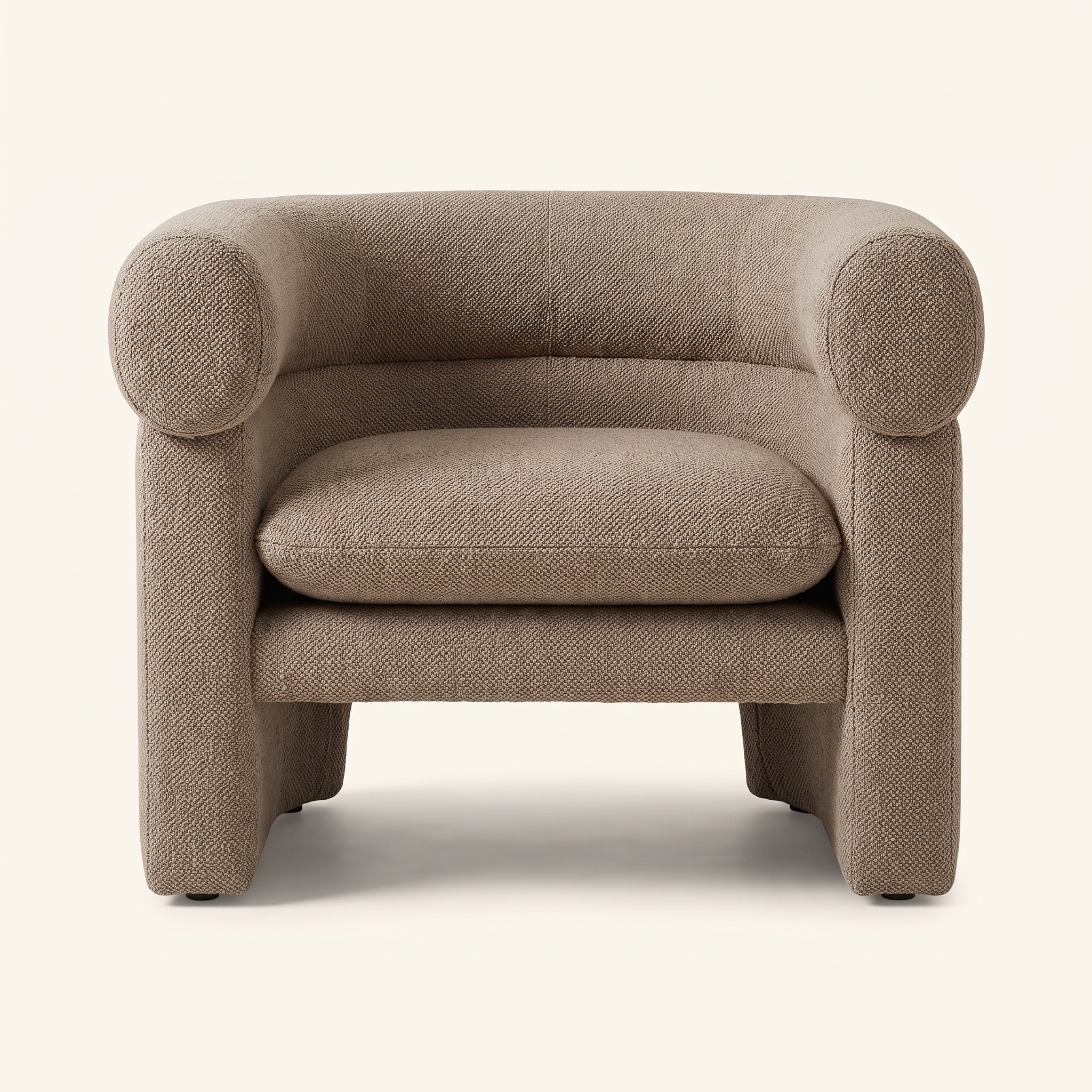 Pillar Armchair in Taupe, front view
