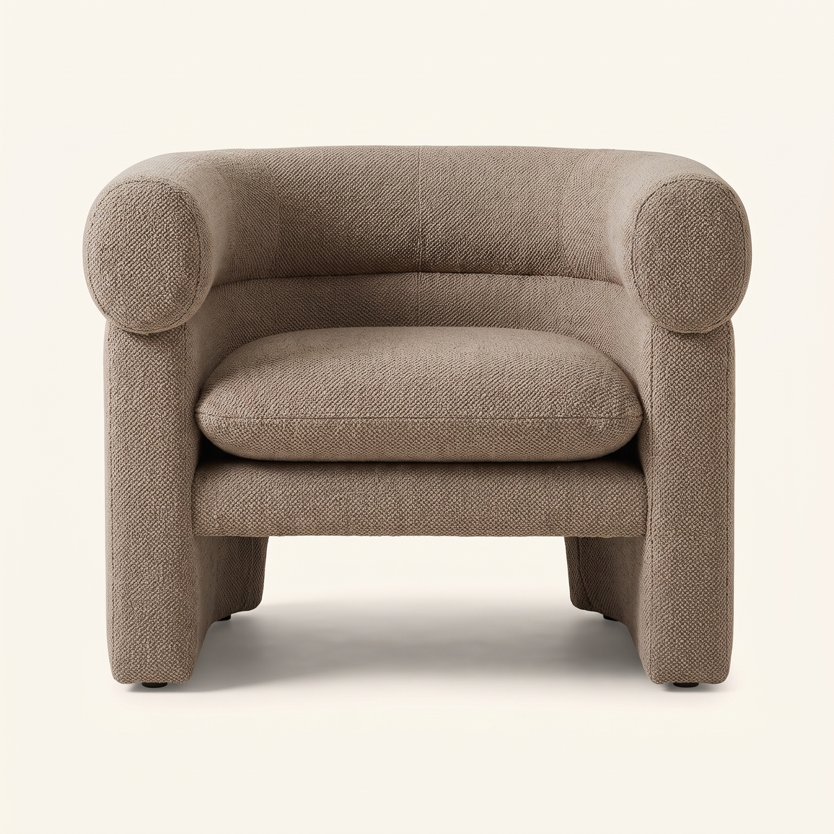 Pillar Armchair in Taupe, front view