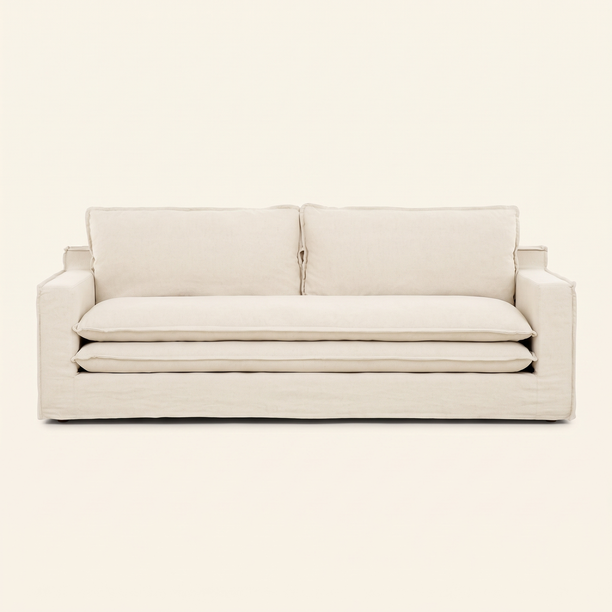 Slipcover Sofa in Ivory, front view