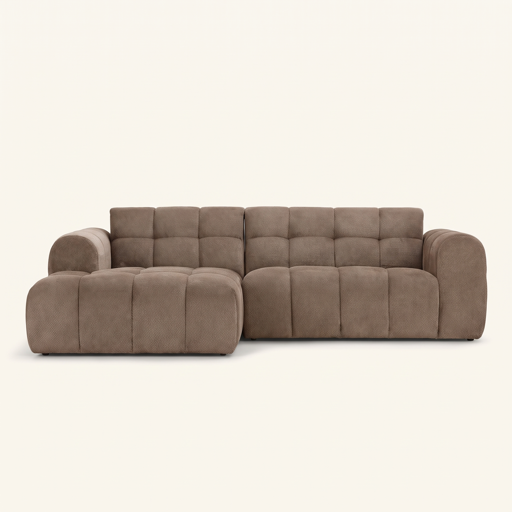 Bubble Sectional in Mushroom, chaise facing left