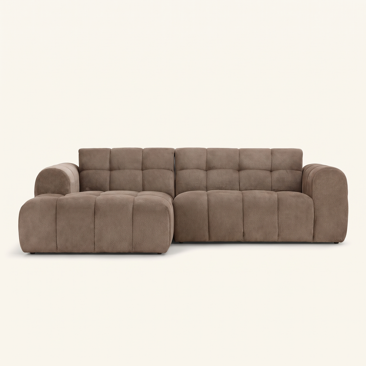 Bubble Sectional in Mushroom, chaise facing left